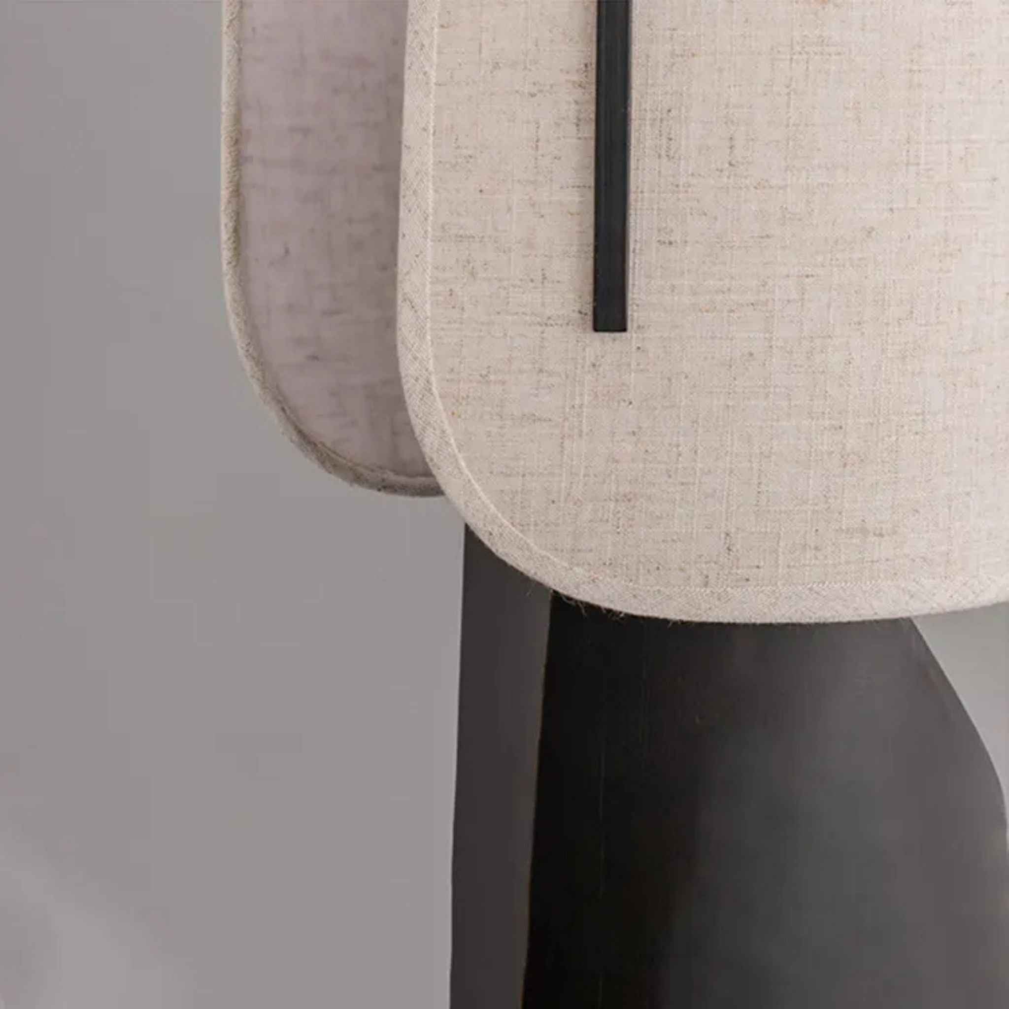 Bello Table Lamp | Graphic Metal Base, Beige Fabric Shade