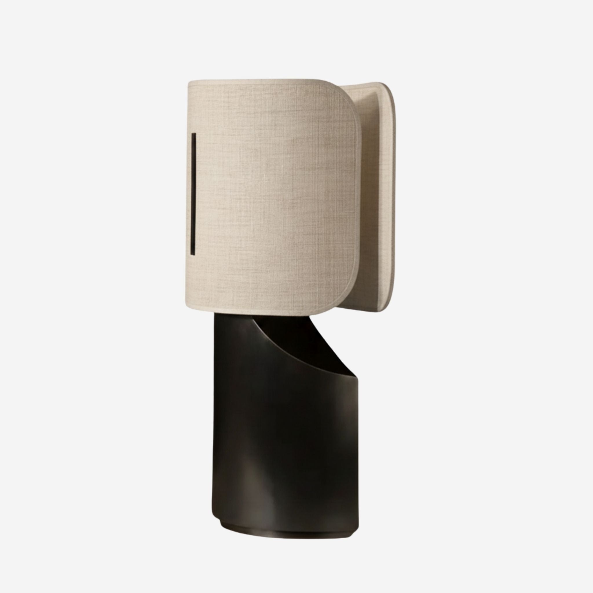 Bello Table Lamp | Graphic Metal with Beige Textile Shade, 50 cm