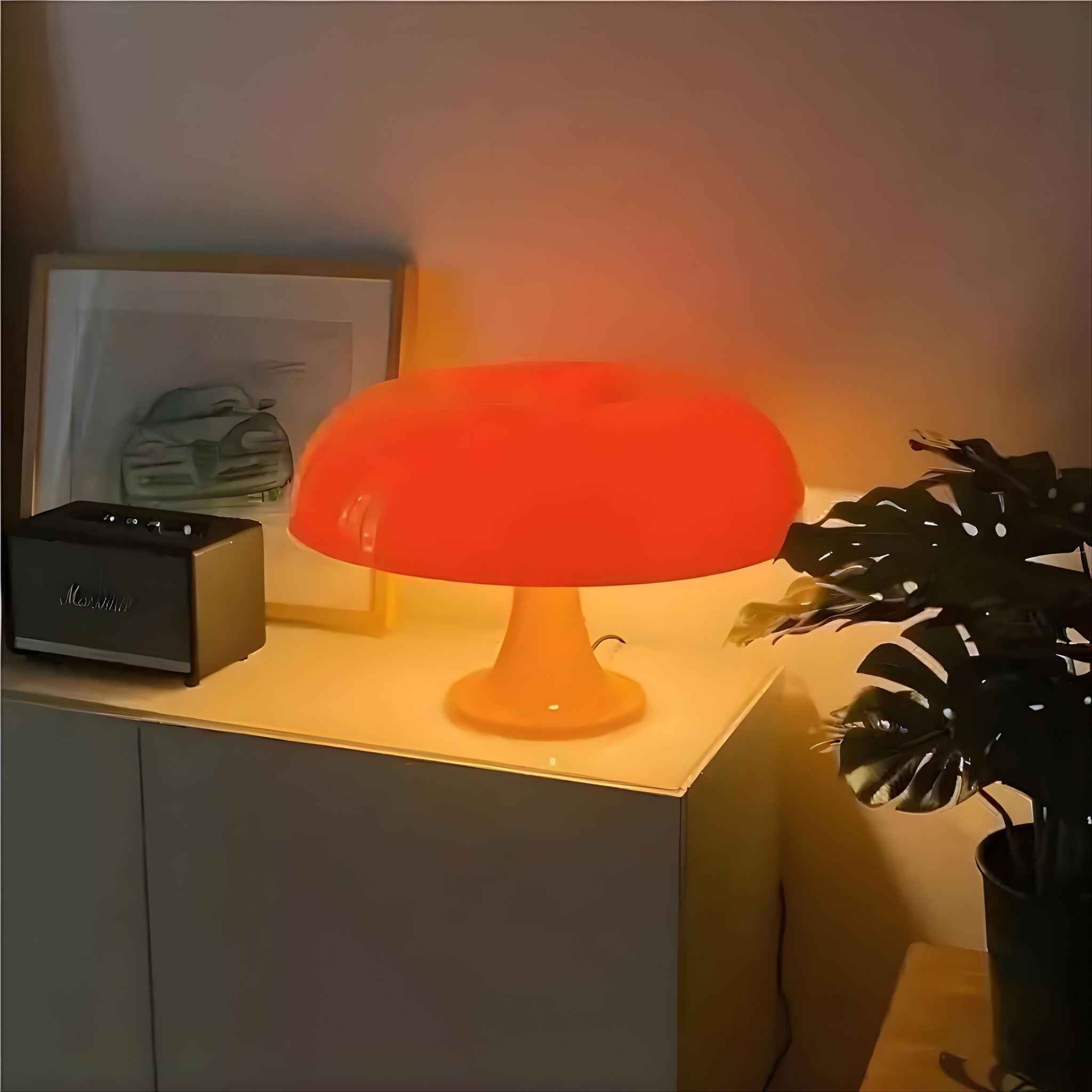 Bela Table Lamp | Retro Bauhaus Design, Glossy Orange Finish