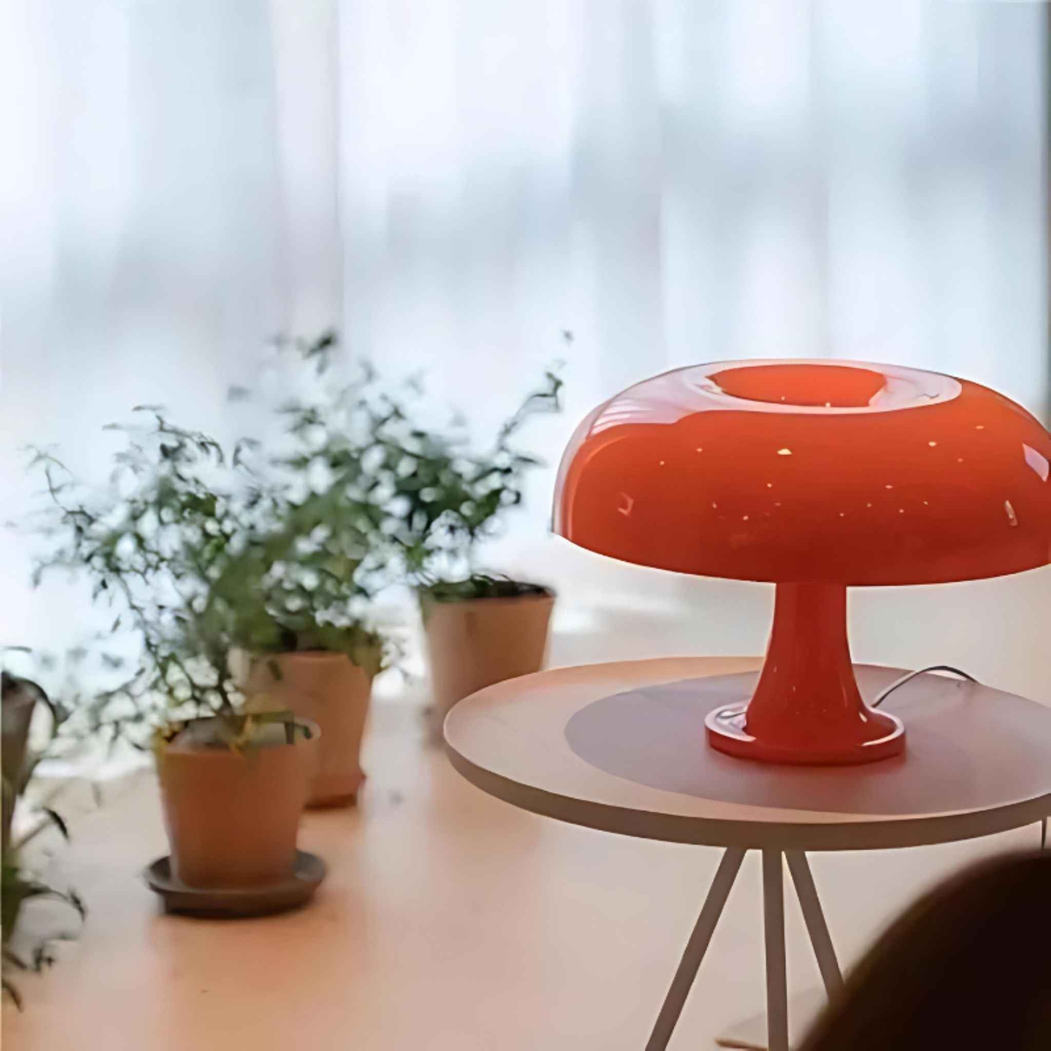 Bela Table Lamp | Retro Bauhaus Design, Glossy Orange Finish