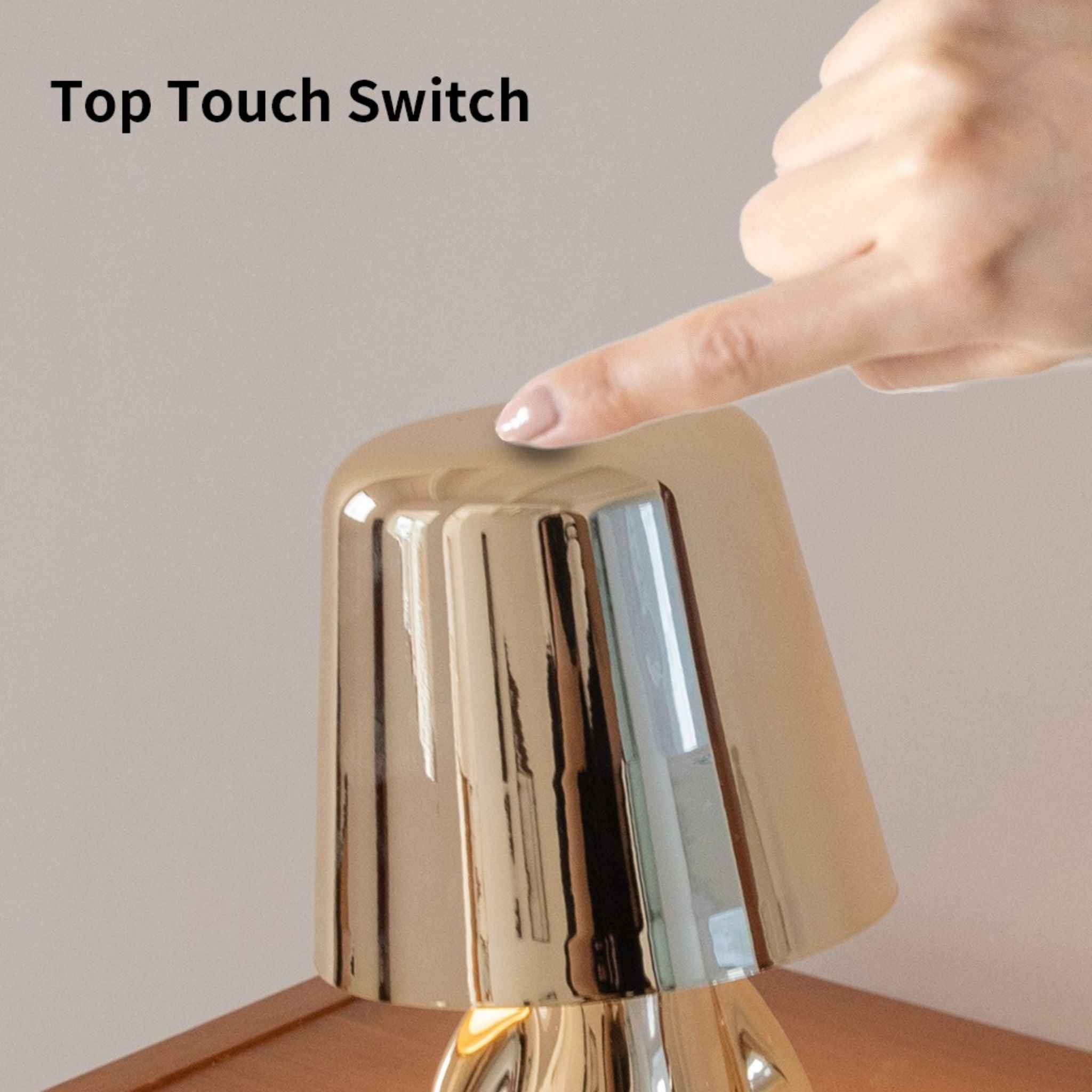 Brio Table Lamp | Portable Gold Design, Wireless & Rechargeable