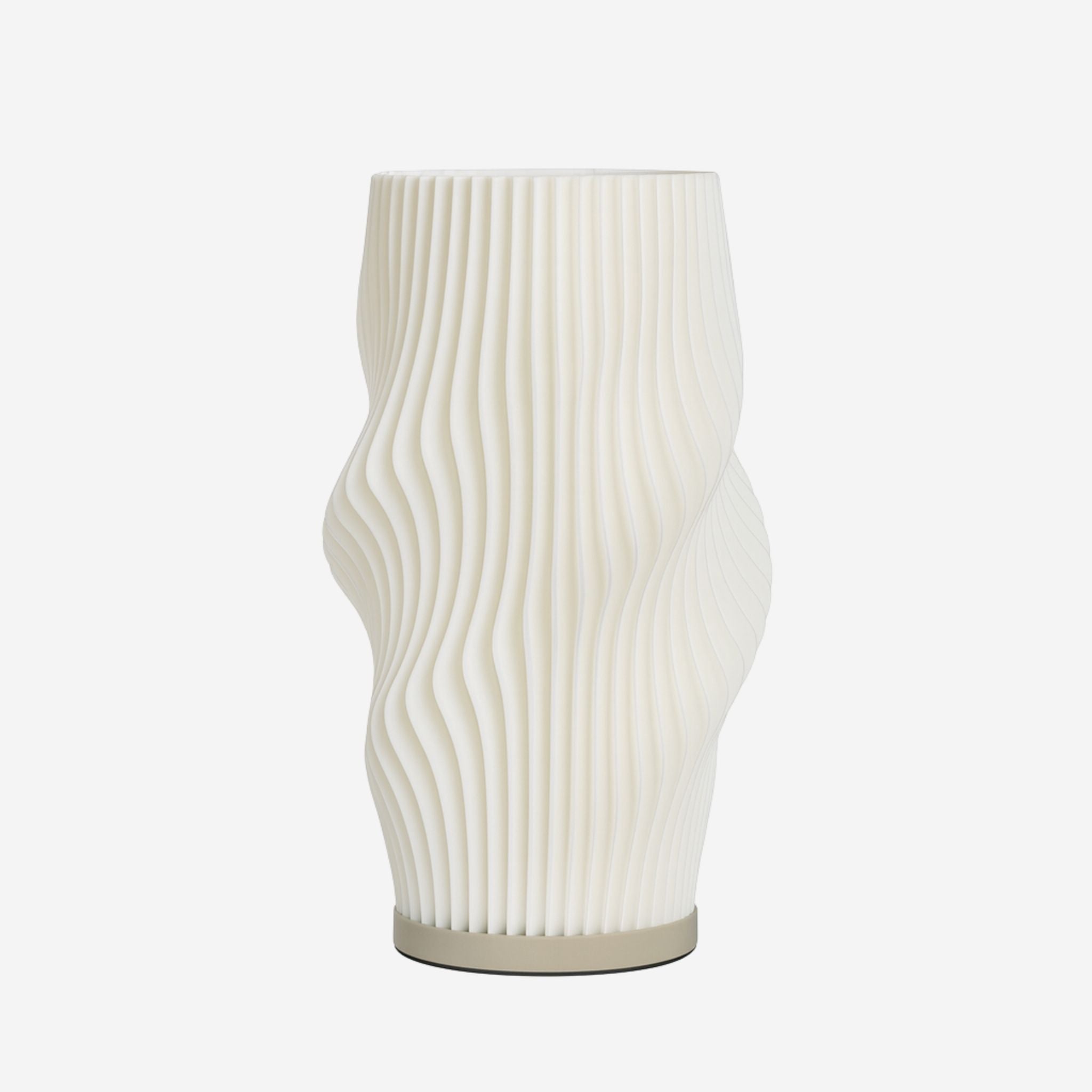 Viva Table Lamp | Matt White, Wavy Texture Design