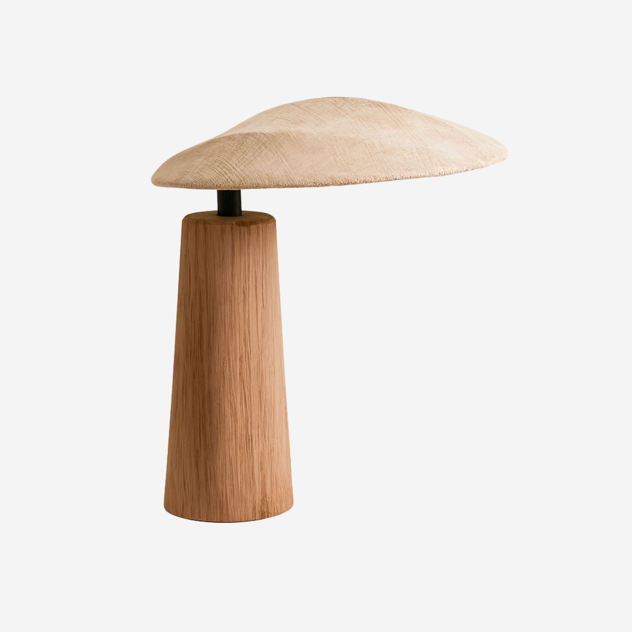 Bela Table Lamp | Wooden Base, Beige Textile Shade