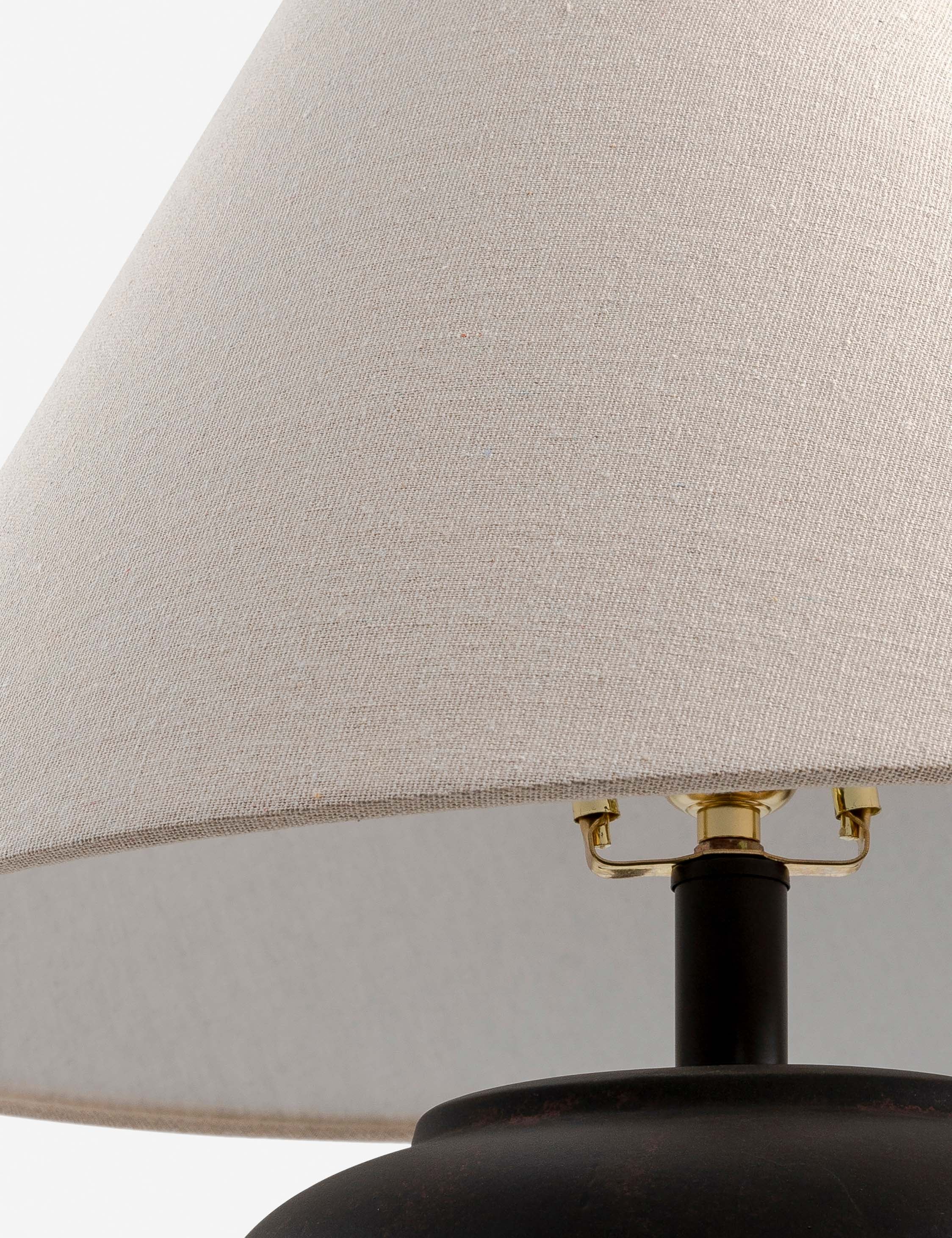 Kira Table Lamp | Sleek Vessel Shape, Beige Linen Shade