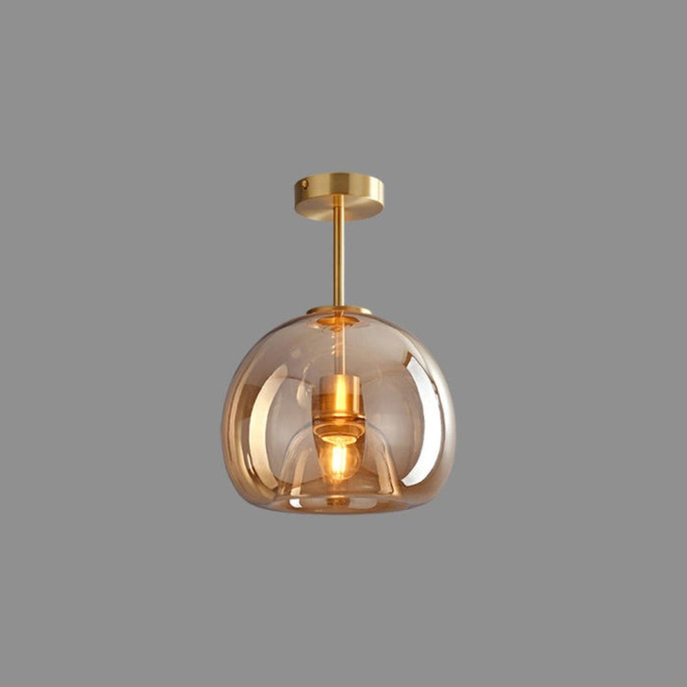 Bela Ceiling Light | Vintage Amber Bubble Glass Shade