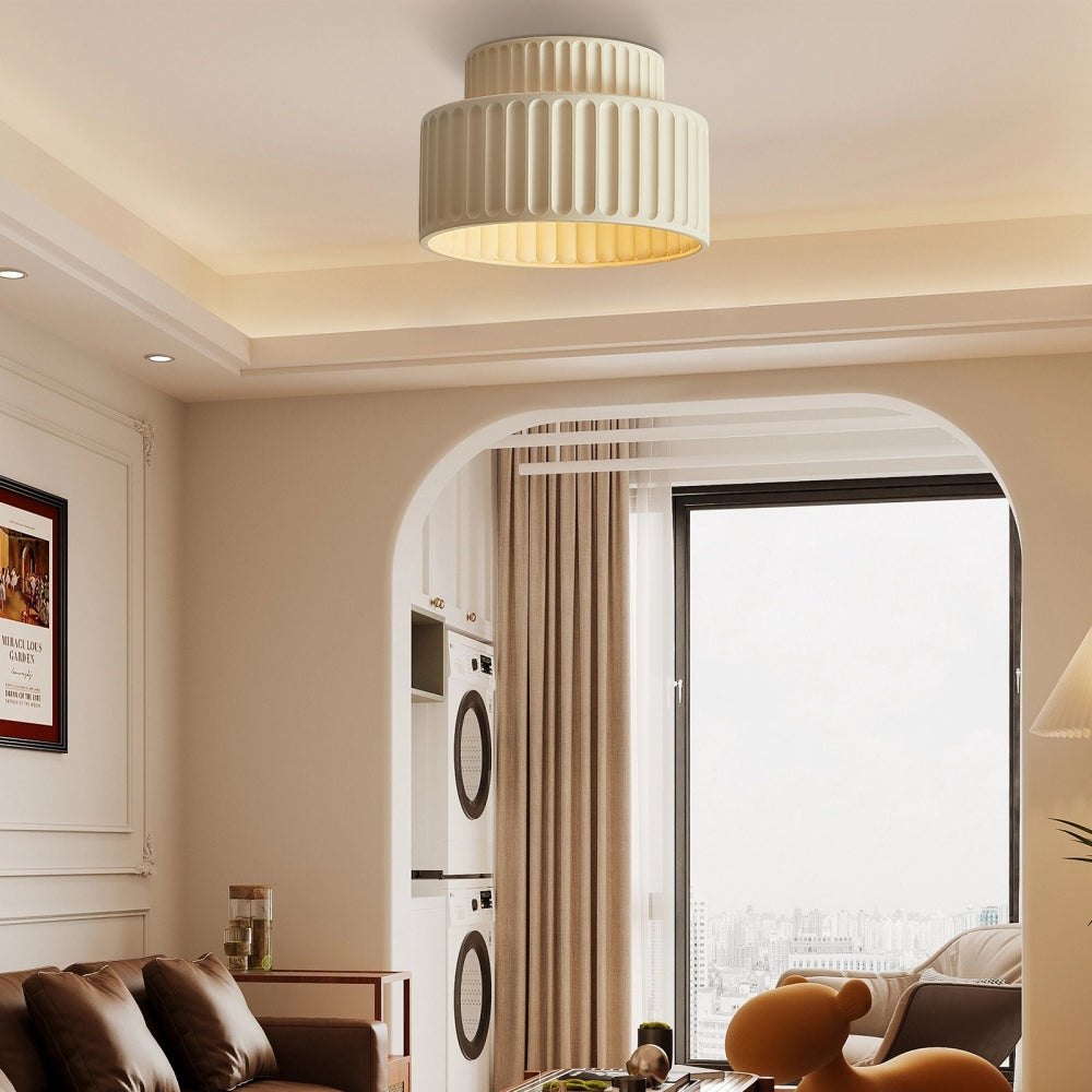 Bela Compacte Plafondlamp | Duurzaam Hars, Retro Ontwerp