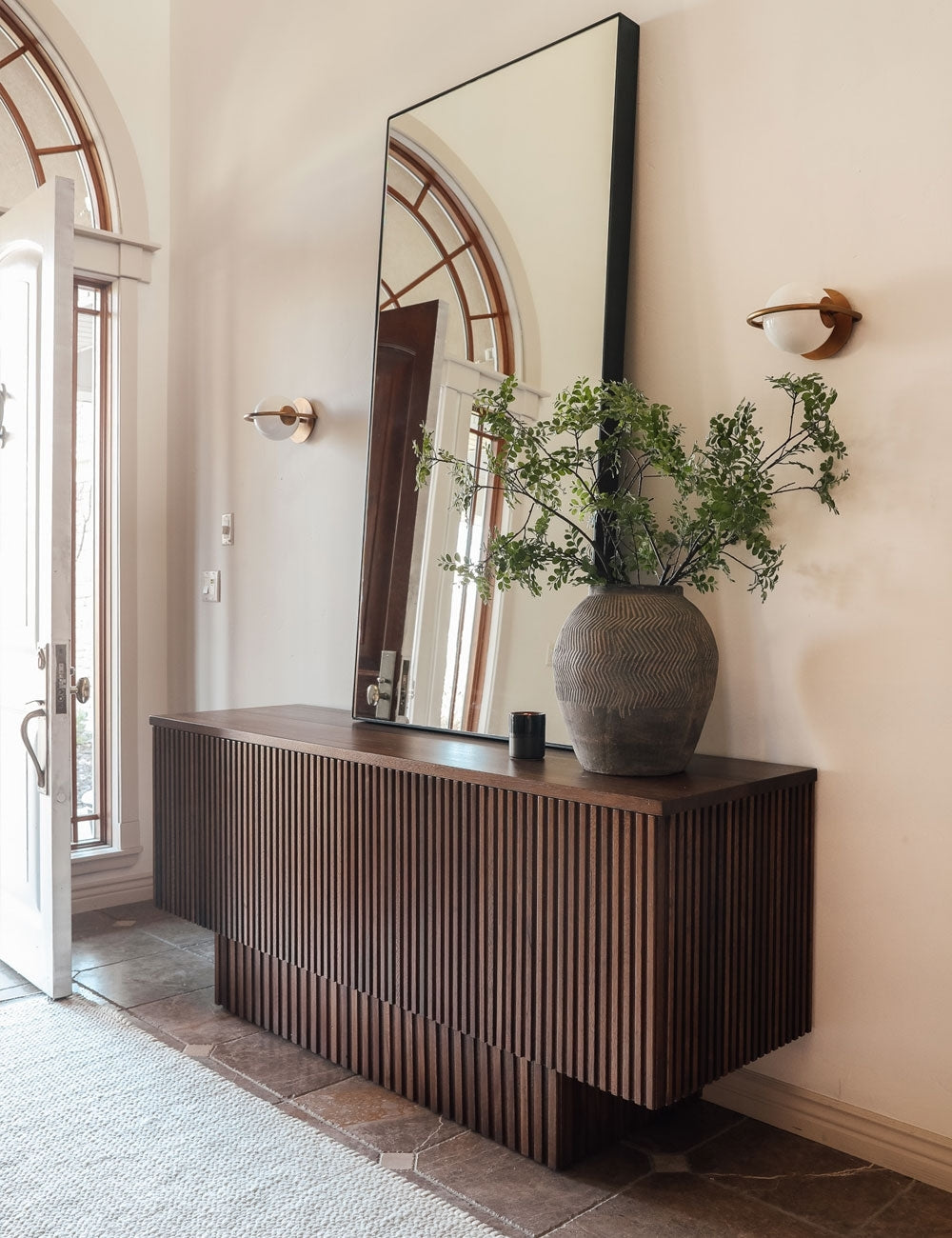 Elysian Sconce | White Glass Orb, Brass Frame