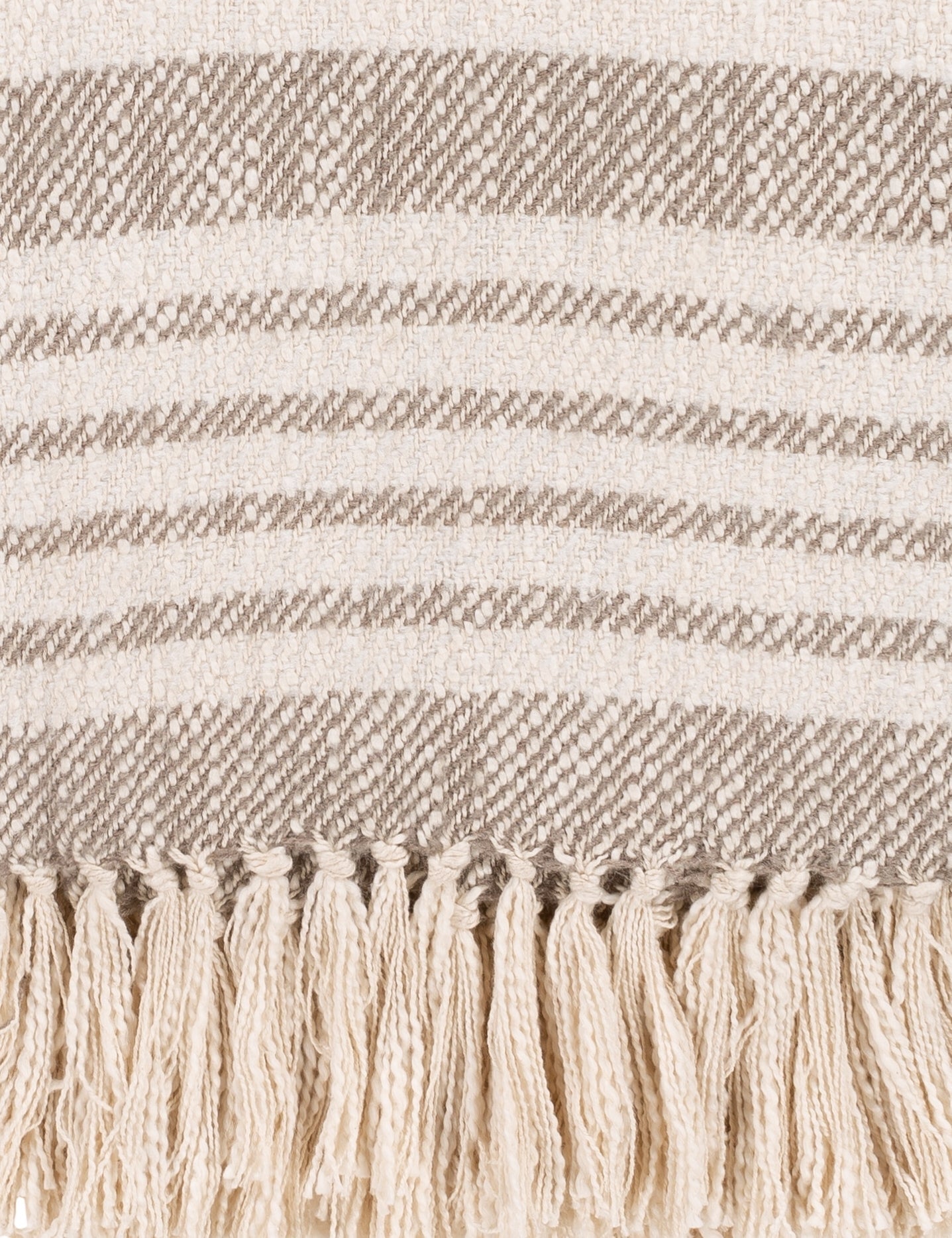 Elysian Throw Blanket | Two-Tone Stripe, Fringed Ends