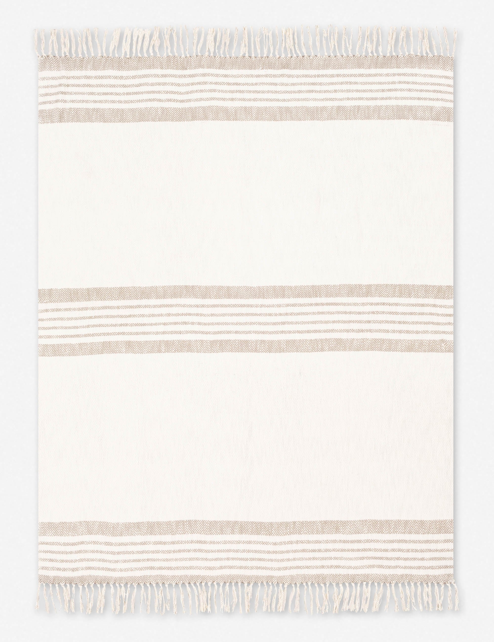 Elysian Throw Blanket | Two-Tone Stripe, Fringed Ends