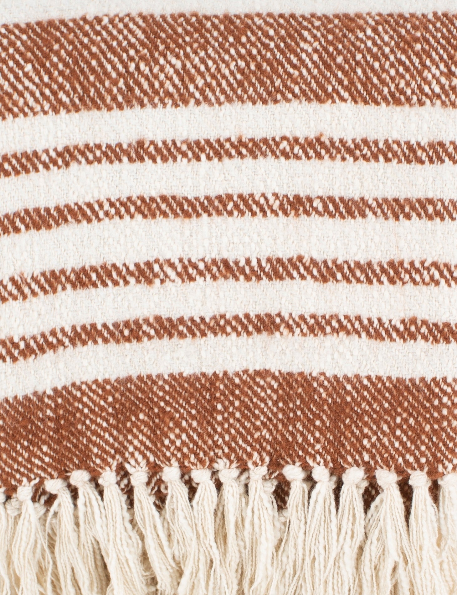Elysian Throw Blanket | Two-Tone Stripe, Fringed Ends