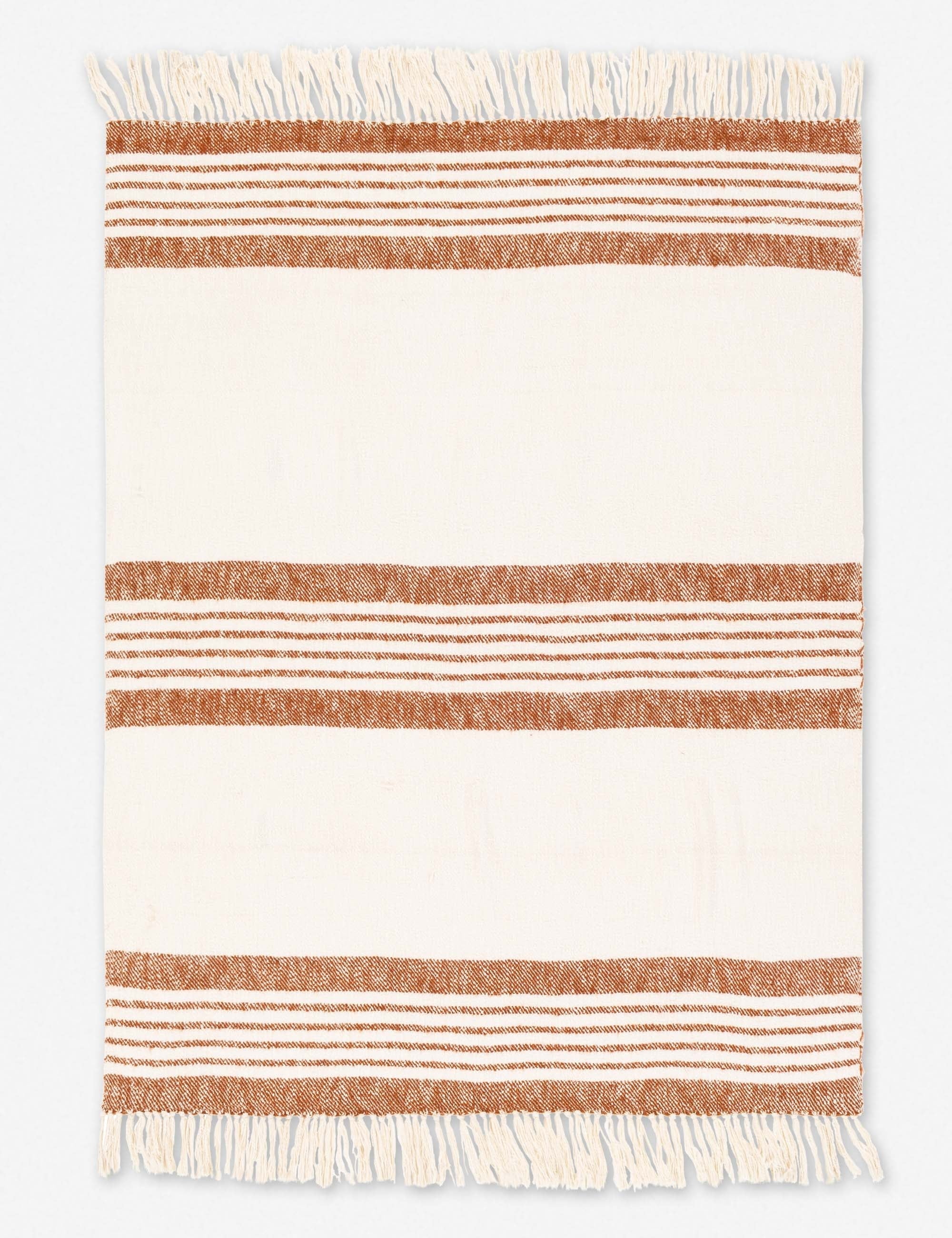 Elysian Throw Blanket | Two-Tone Stripe, Fringed Ends