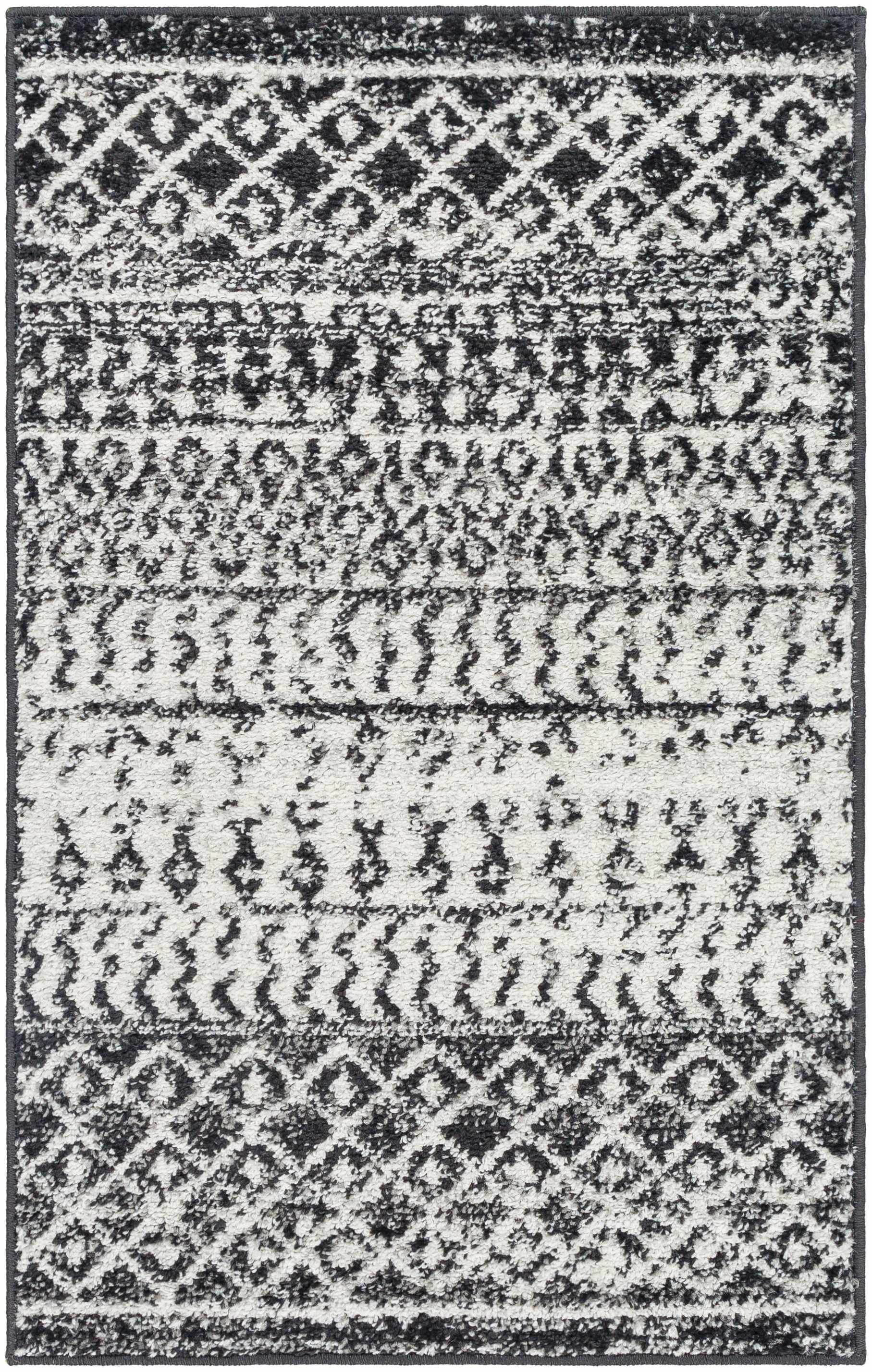 Belo Constantin Area Rug  Machine Woven, Black & White Design