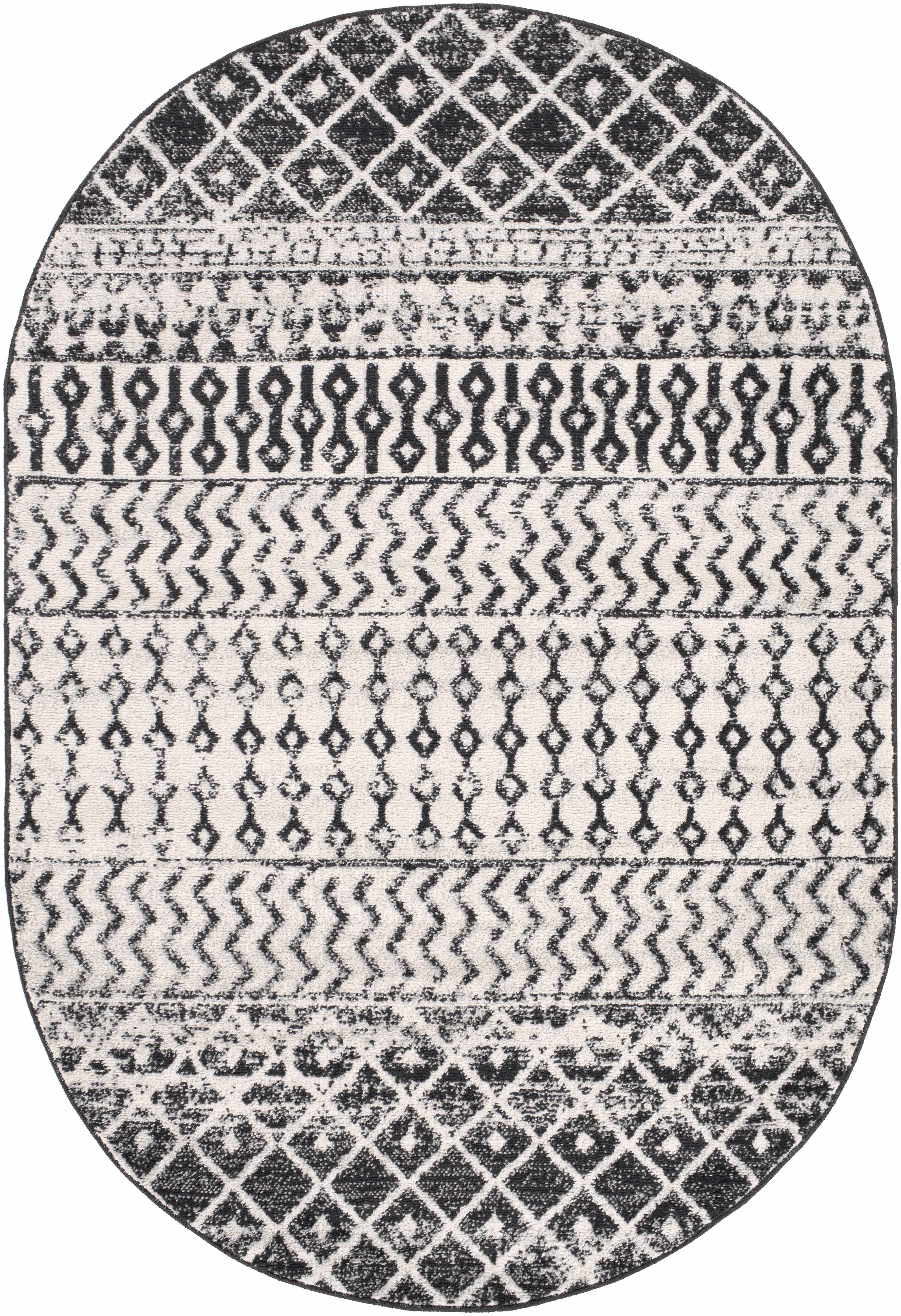 Belo Constantin Area Rug  Machine Woven, Black & White Design