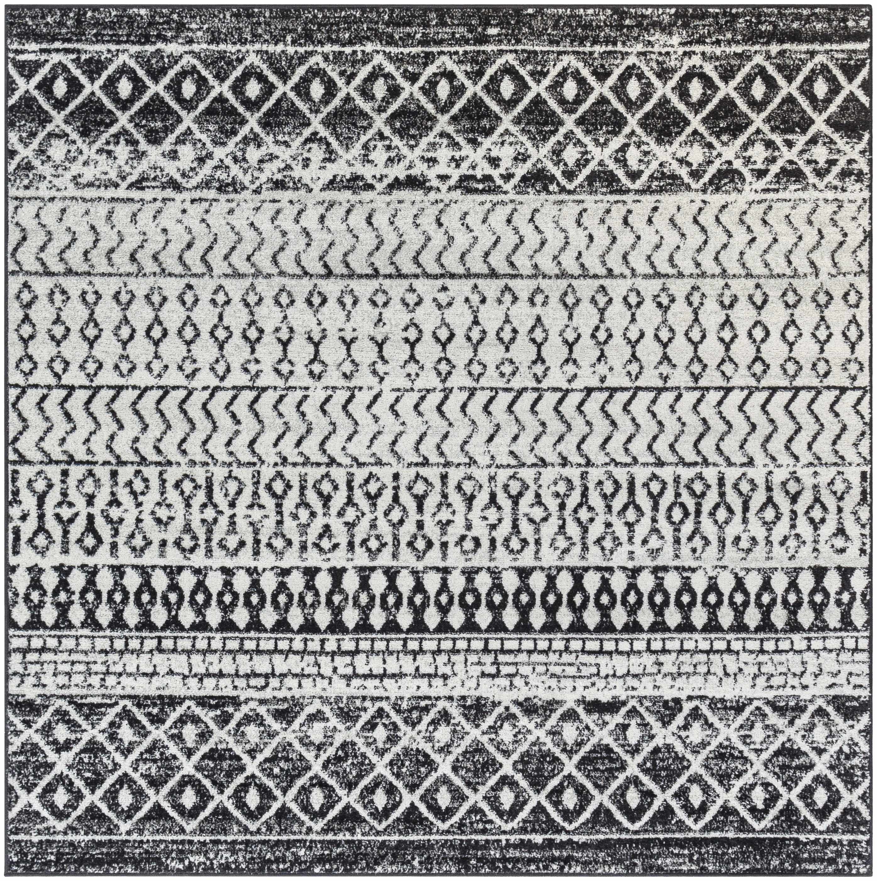 Belo Constantin Area Rug  Machine Woven, Black & White Design