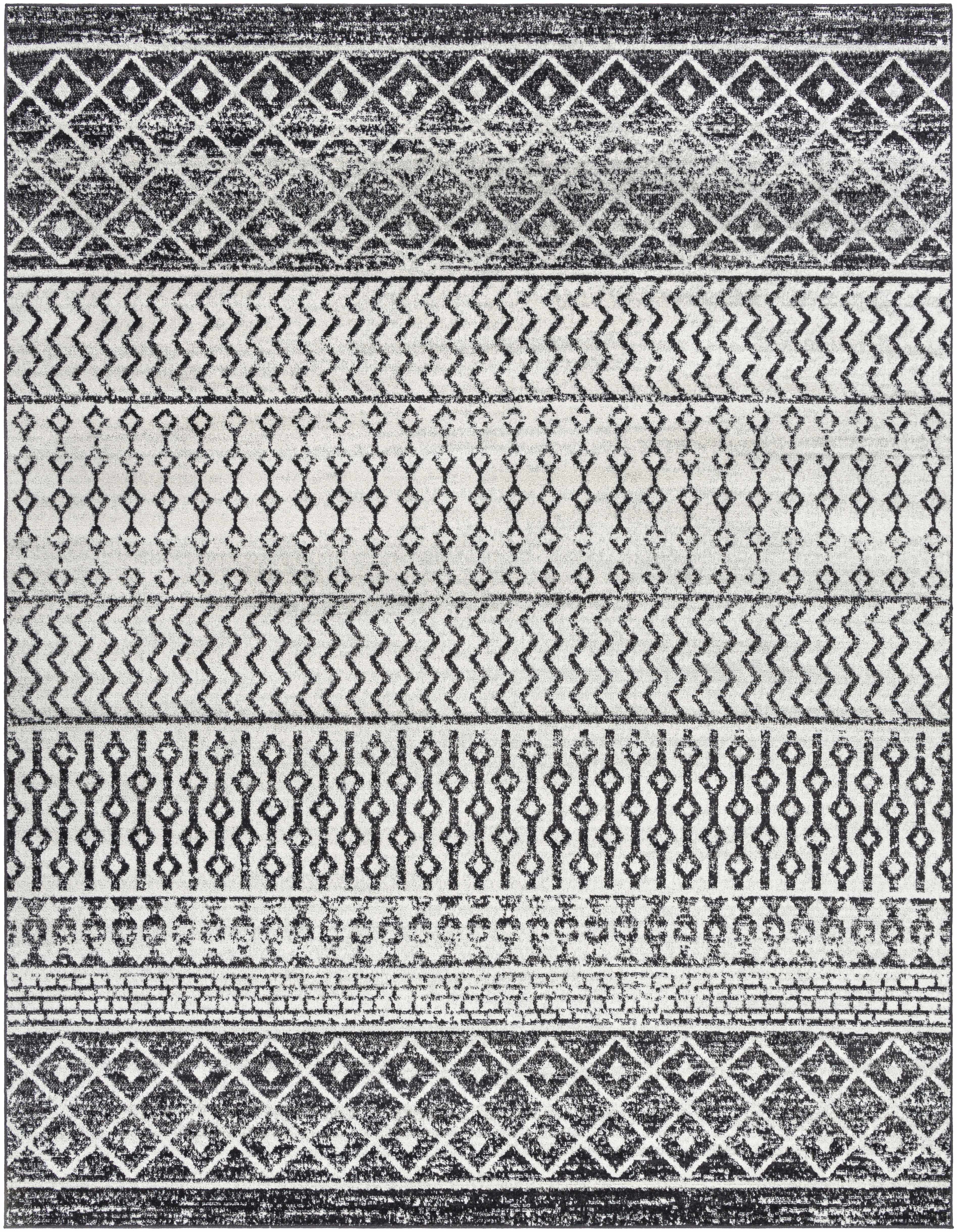 Belo Constantin Area Rug  Machine Woven, Black & White Design