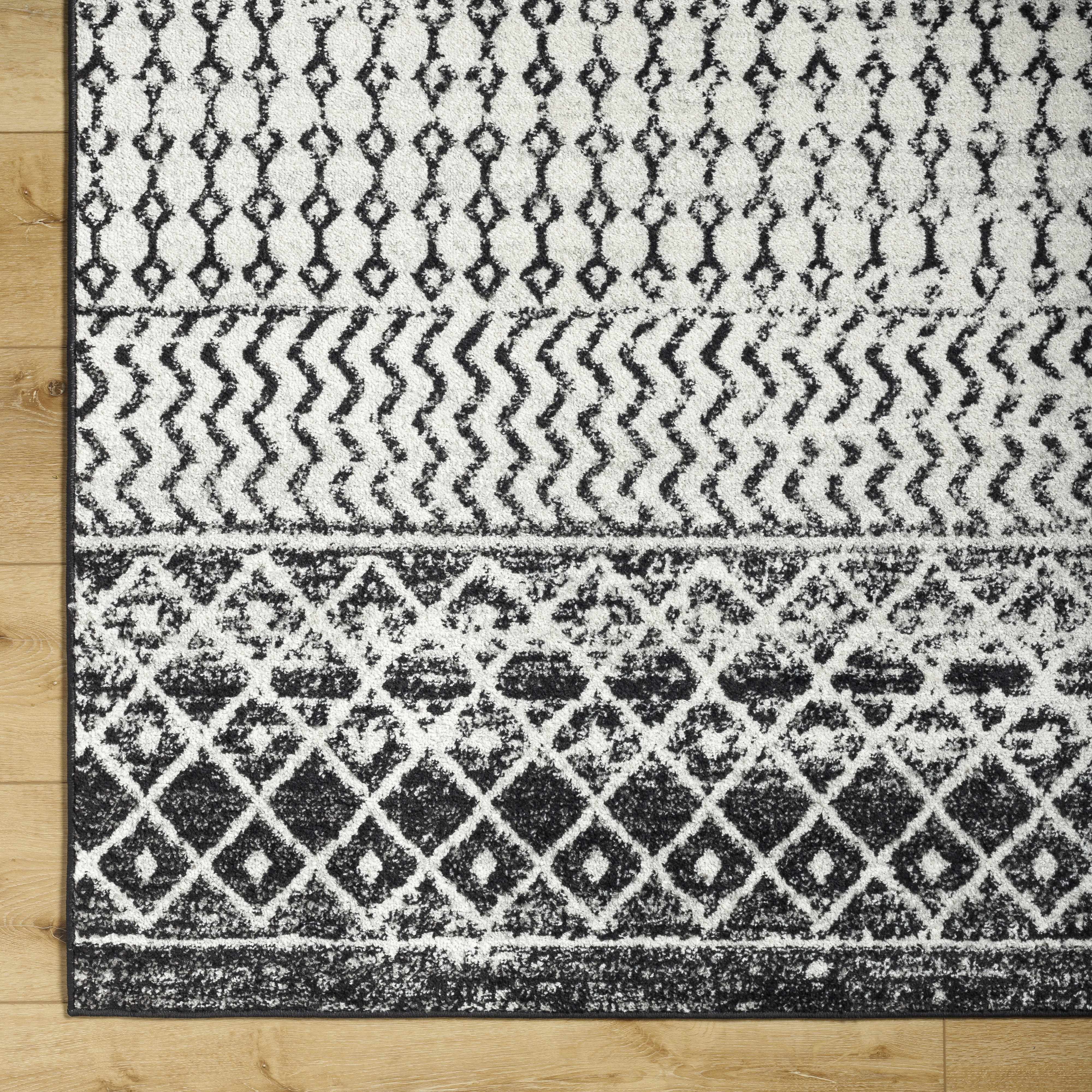 Belo Constantin Area Rug  Machine Woven, Black & White Design