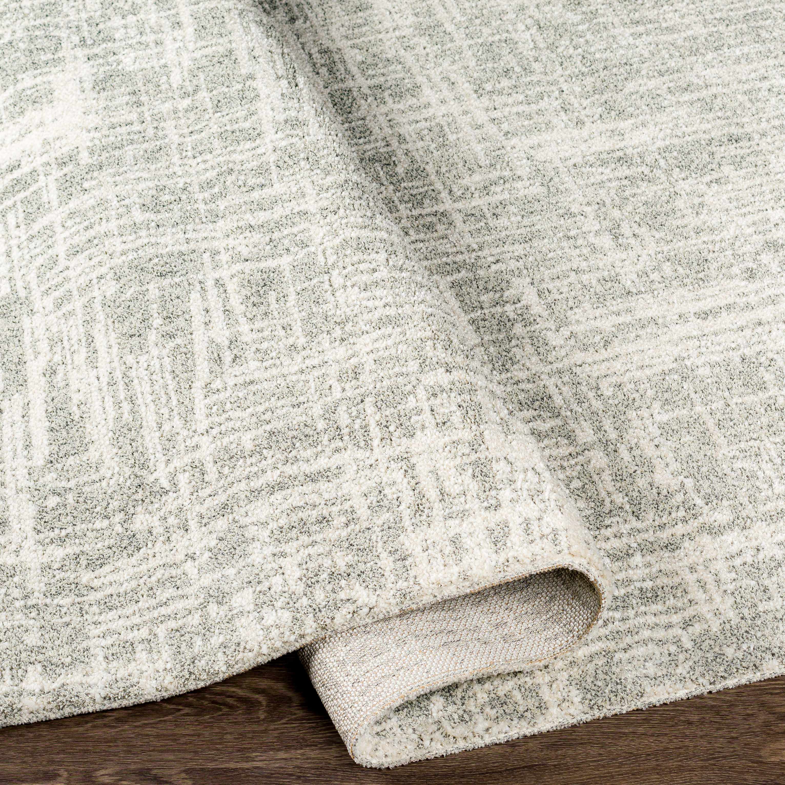 Bello Cowbridge Area Rug  High Pile, Machine Woven, Cream