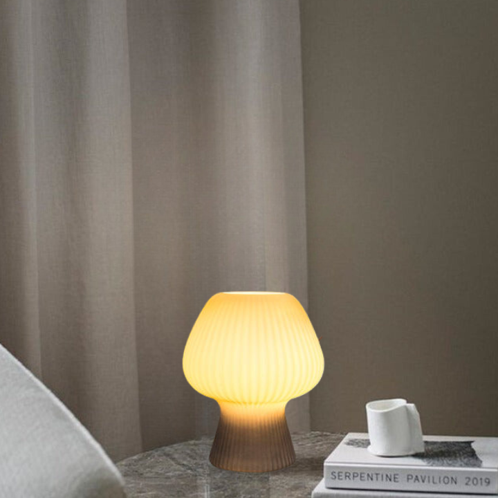 Bela Vintage Table Lamp | Ribbed Glass, Dimmable Glow