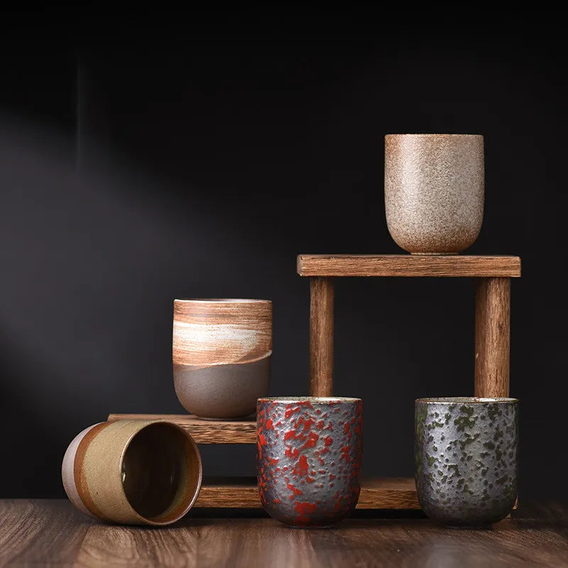 Bamboo Yunomi Cup | Handcrafted Stoneware, 150ml
