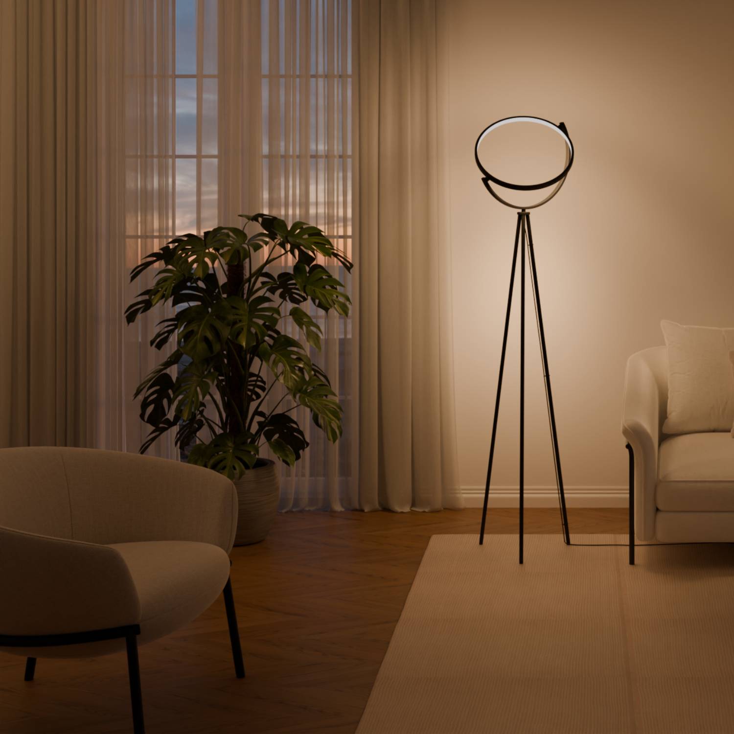 Dara Floor Lamp | 360° Rotatable Shade, Modern Design