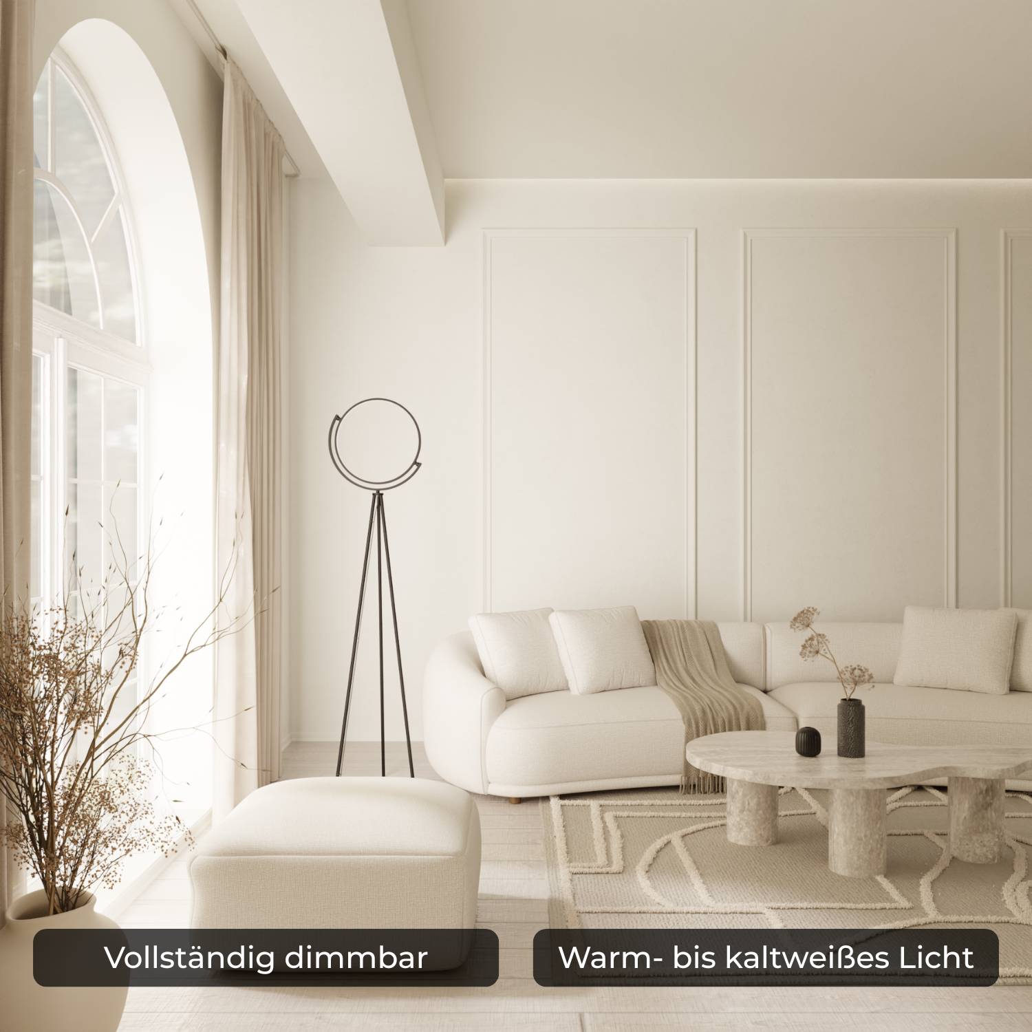 Dara Floor Lamp | 360° Rotatable Shade, Modern Design