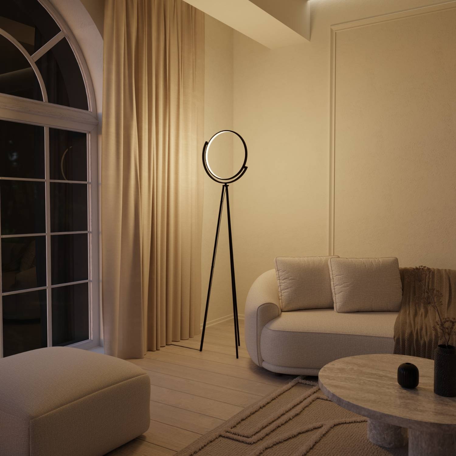 Dara Floor Lamp | 360° Rotatable Shade, Modern Design