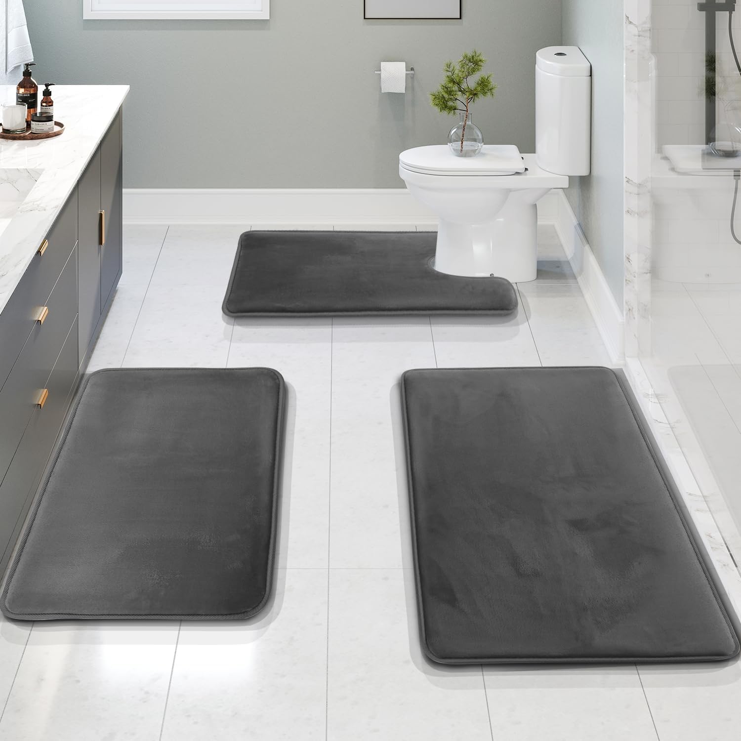 Milo Memory Foam Bath Mat Set | Antislip, Super Absorbent