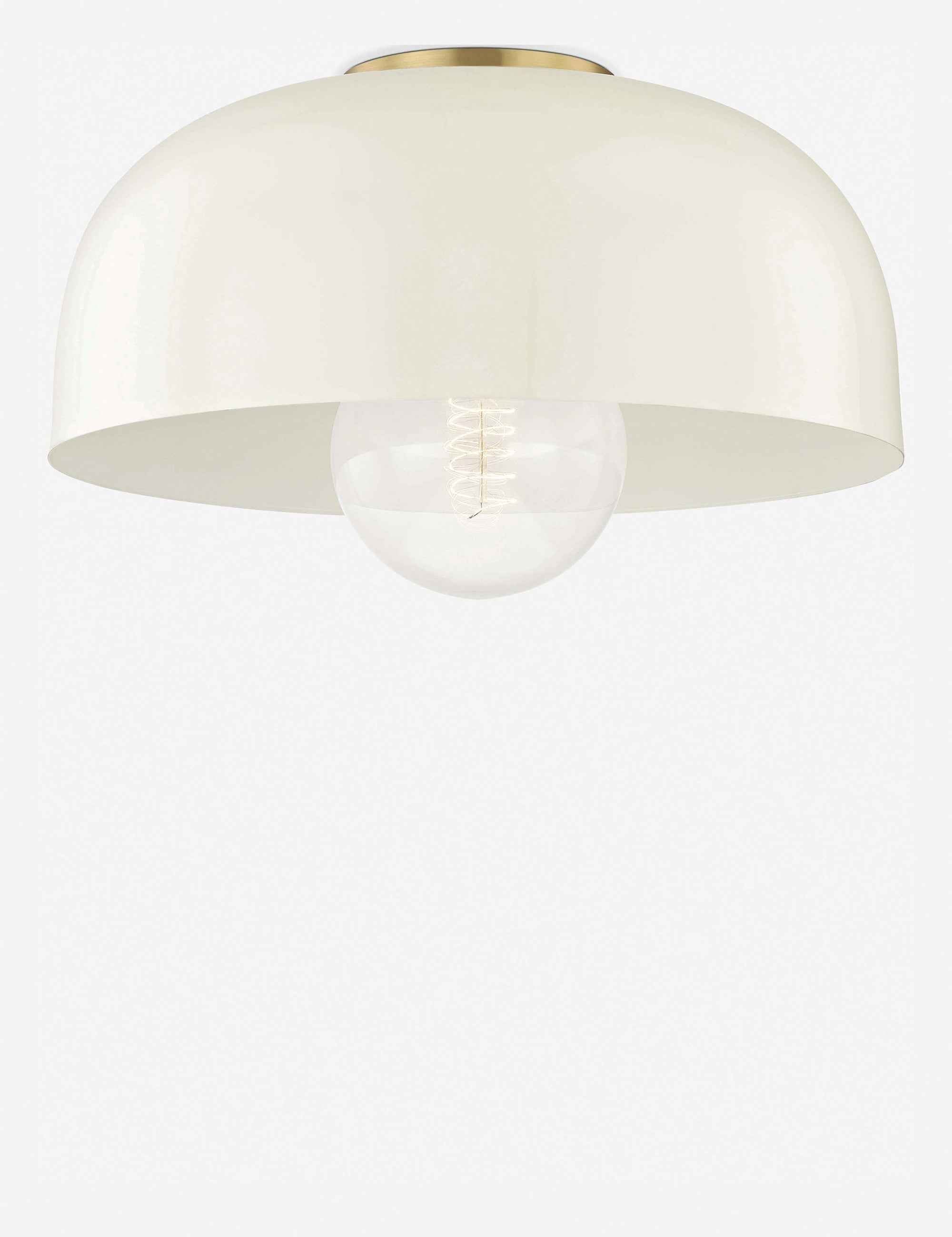 Dea Retro Semi-Flush Mount Light | Lacquered Dome Shade