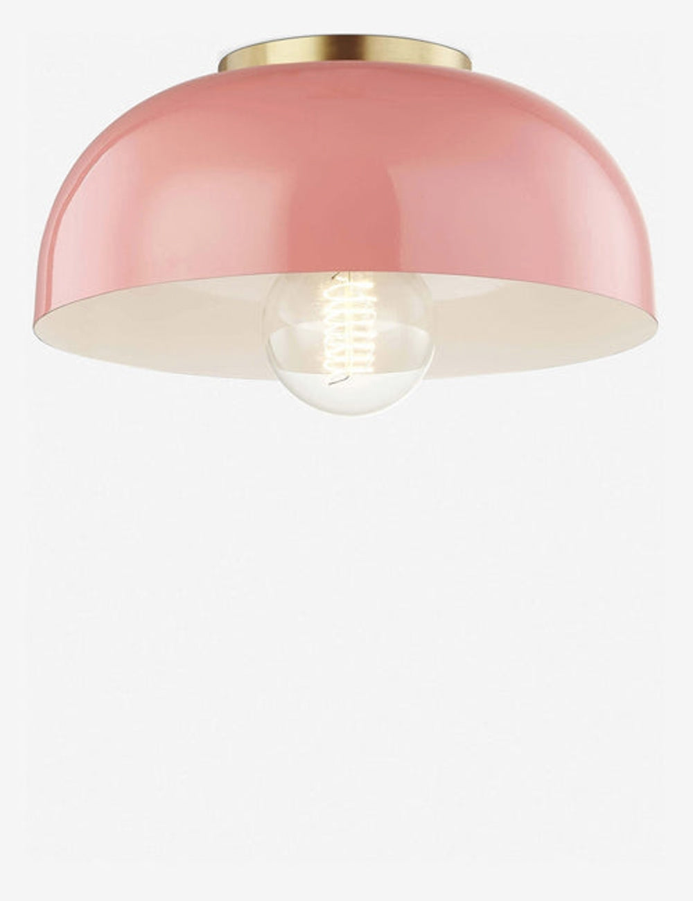 Dea Retro Semi-Flush Mount Light | Lacquered Dome Shade