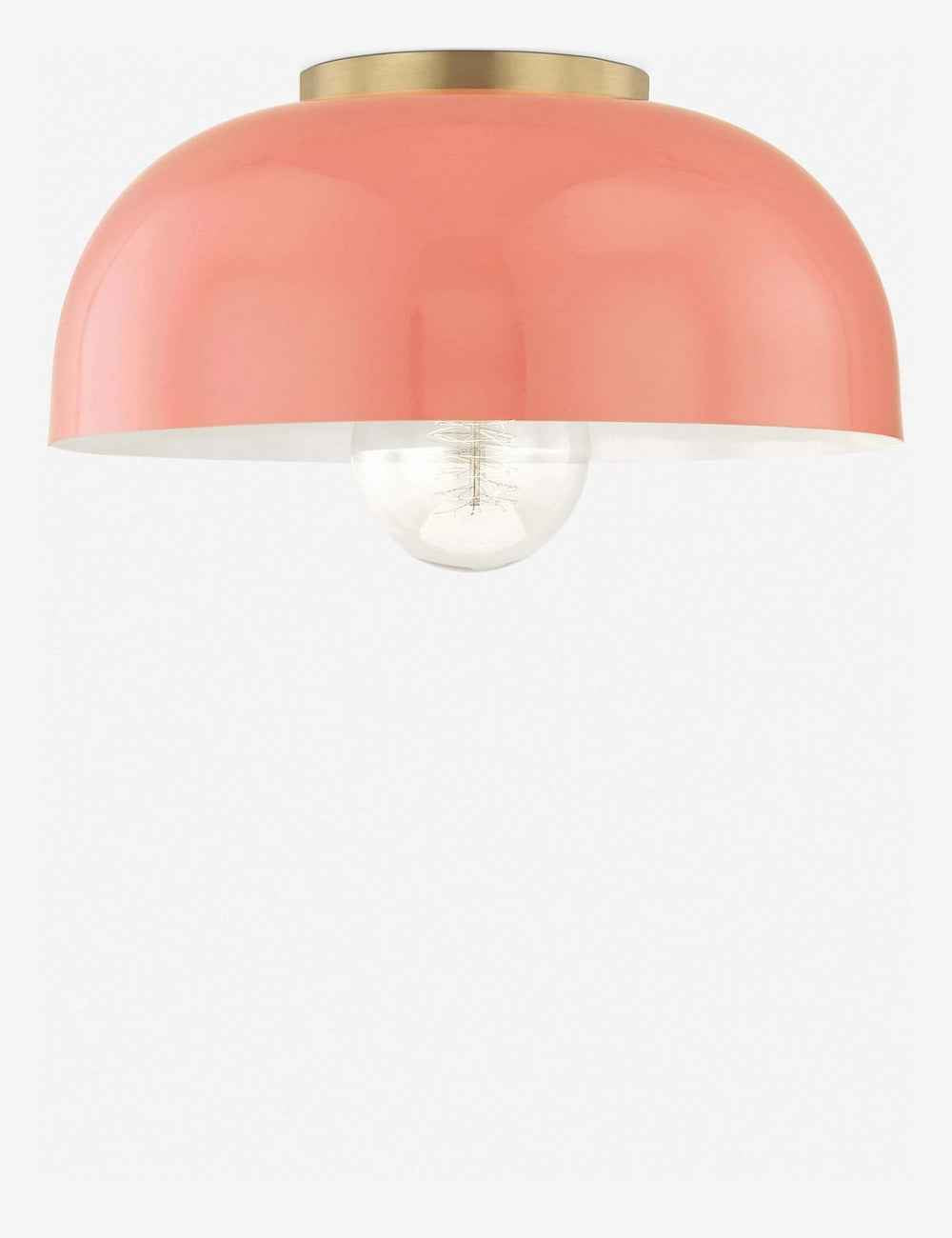Dea Retro Semi-Flush Mount Light | Lacquered Dome Shade