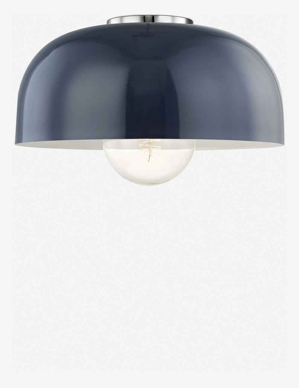 Dea Retro Semi-Flush Mount Light | Lacquered Dome Shade