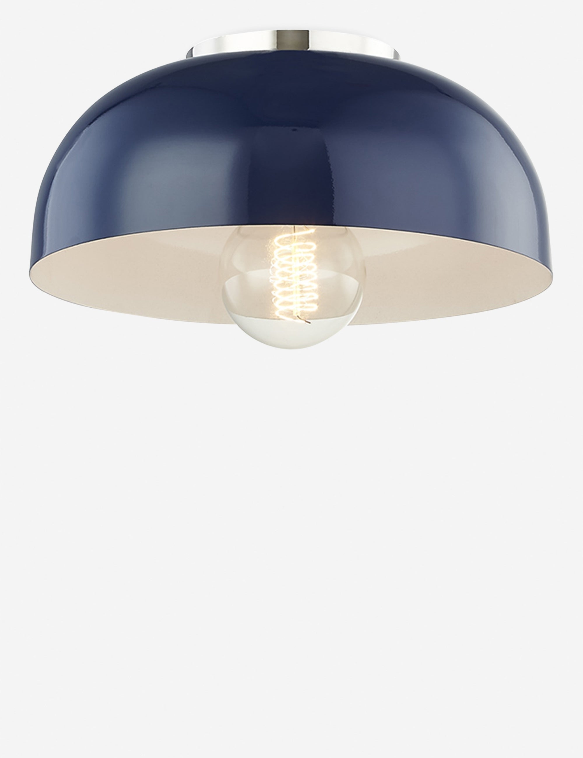 Dea Retro Semi-Flush Mount Light | Lacquered Dome Shade