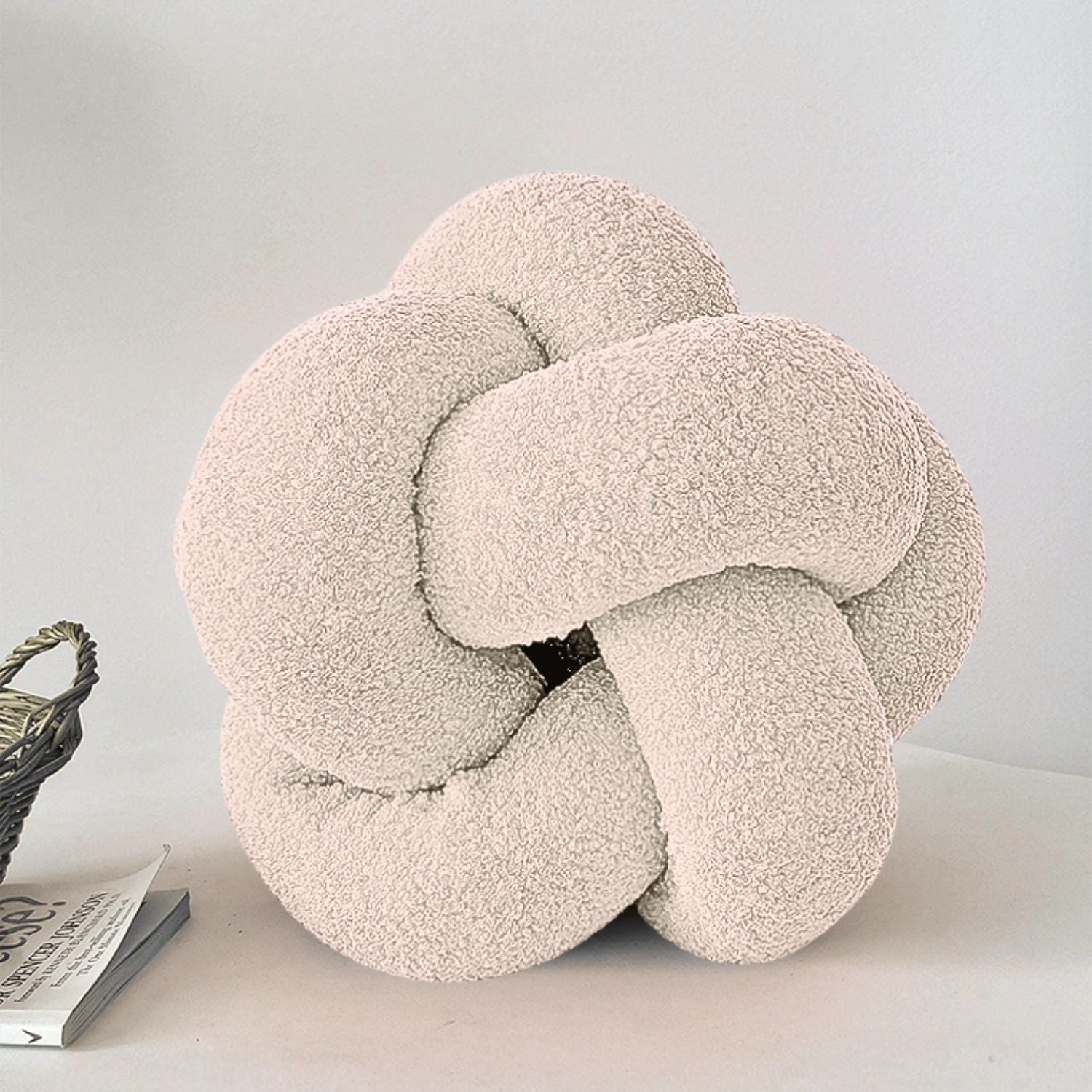 Bela Knot Cushion | Soft Bouclé Fabric, Sculptural Design