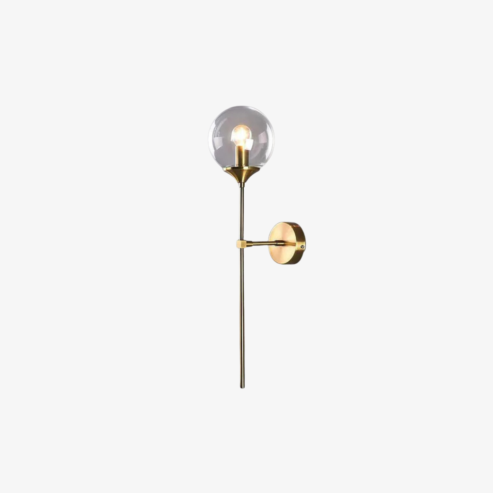 Liora Wandlamp | Gouden Metalen Frame, Glazen Bol