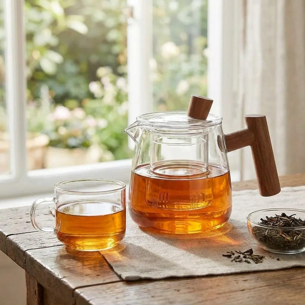 Bela Theepot | Borosilicaatglas, Houten Handvat, 550 ml