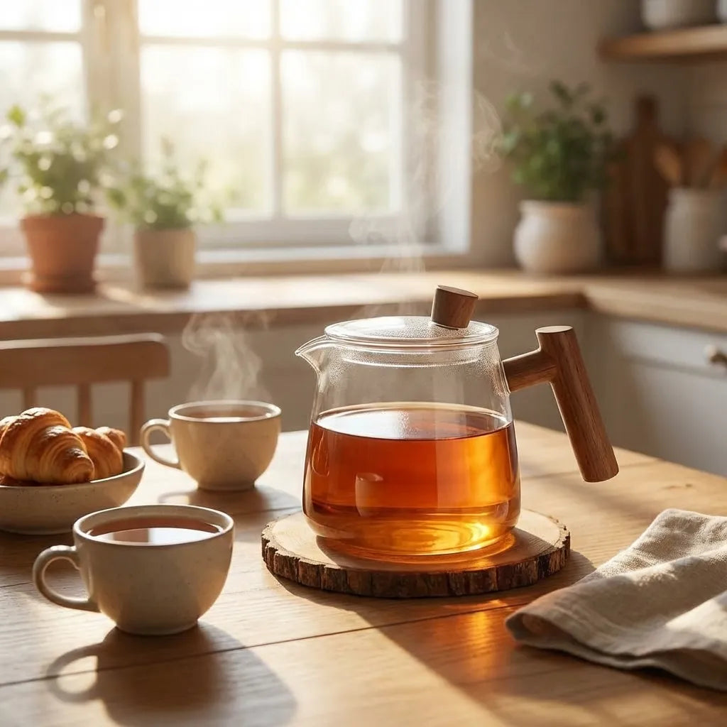 Bela Theepot | Borosilicaatglas, Houten Handvat, 550 ml