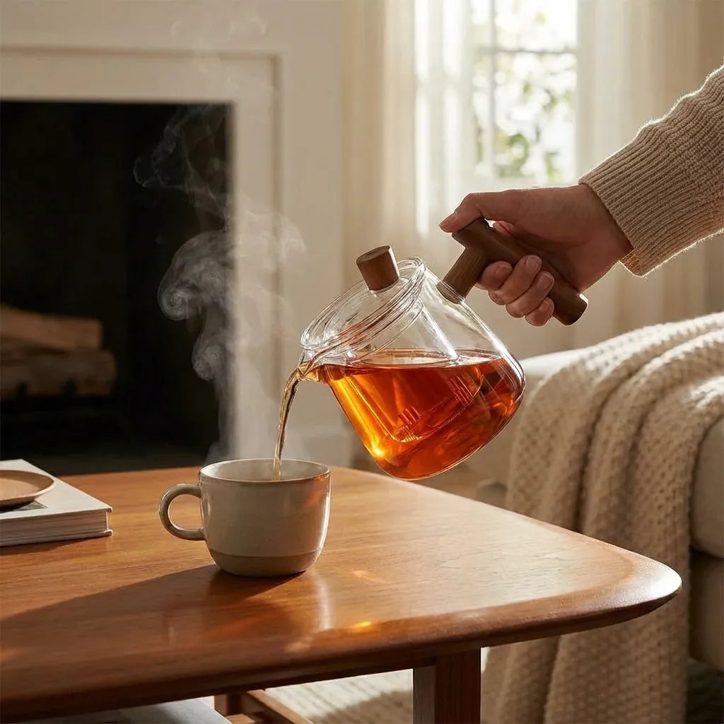Bela Theepot | Borosilicaatglas, Houten Handvat, 550 ml
