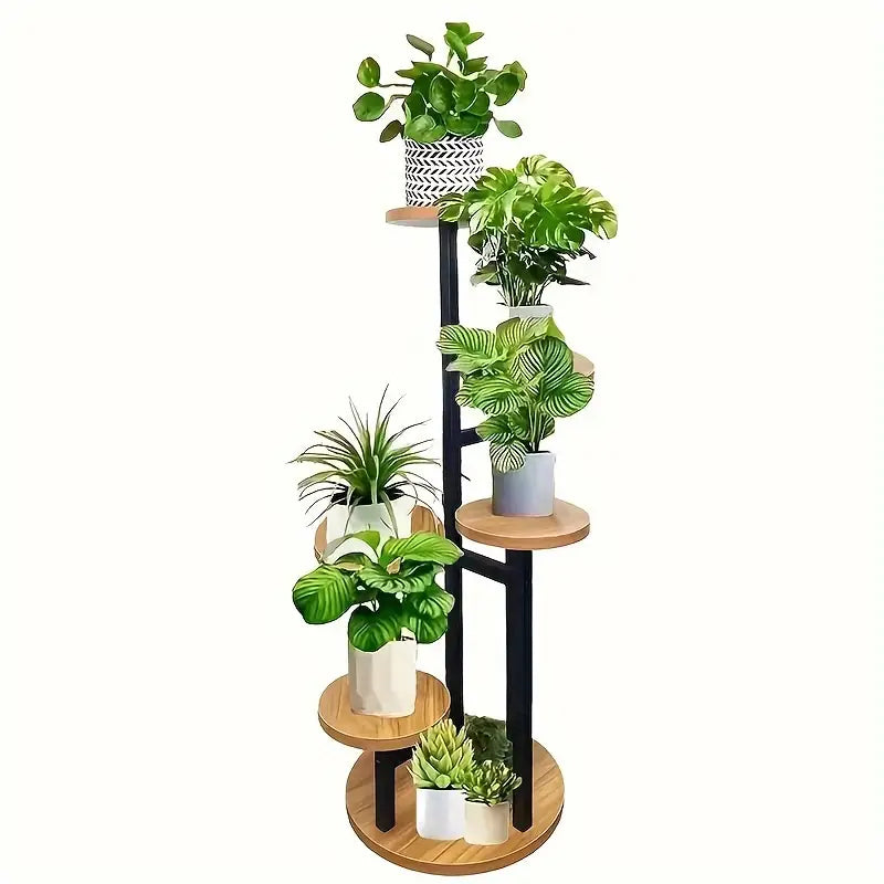 Bela 6-Tier Plant Stand | Solid Wood, Modern Round Design