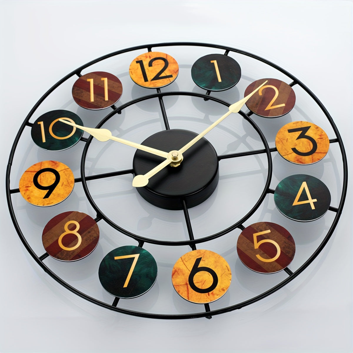 Bello Wall Clock | Retro Iron Design, Silent Quartz Movement