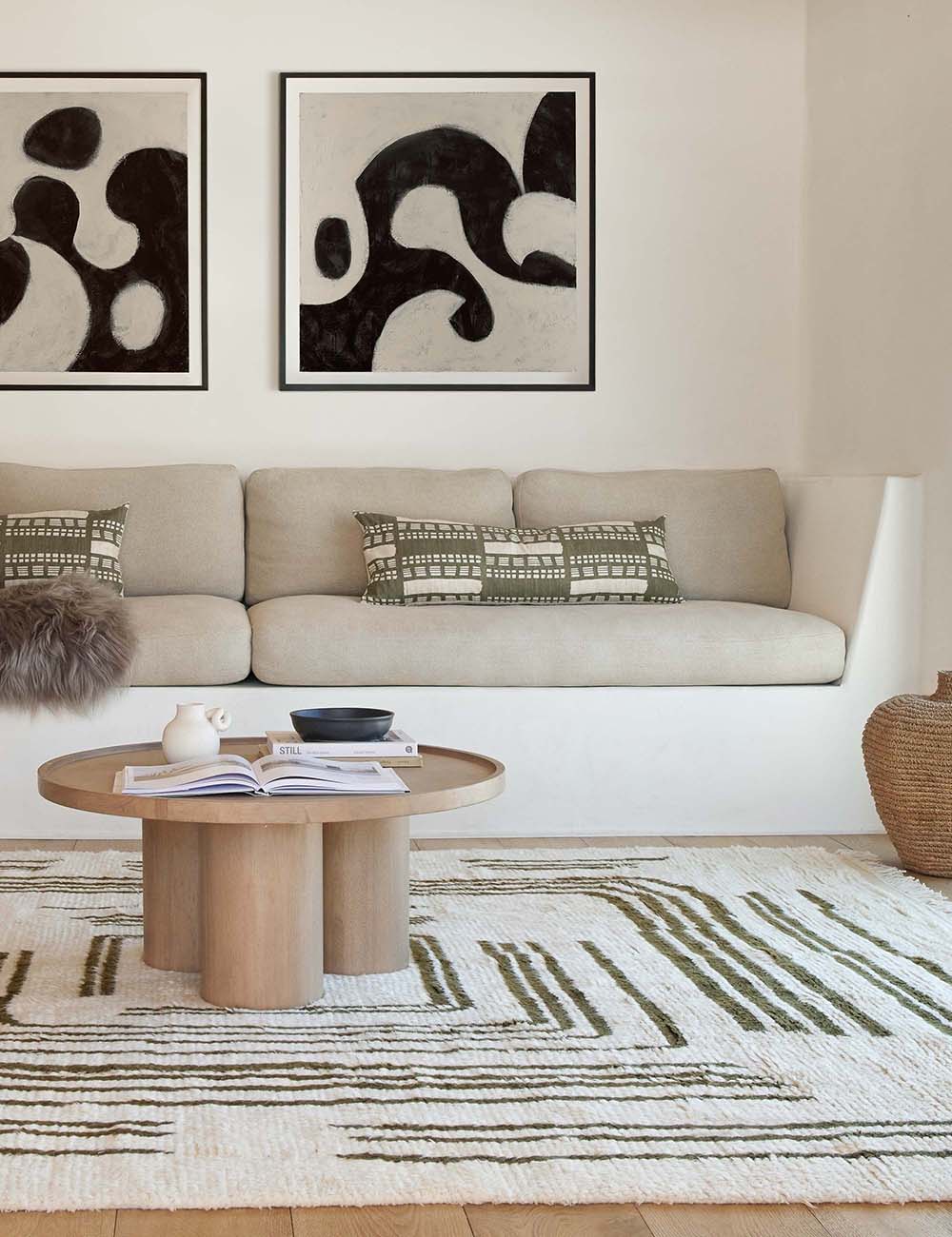 Basil Stonewalk Pillow | Rich Green Mosaic Design