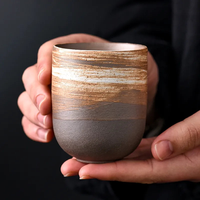 Bamboo Yunomi Cup | Handcrafted Stoneware, 150ml