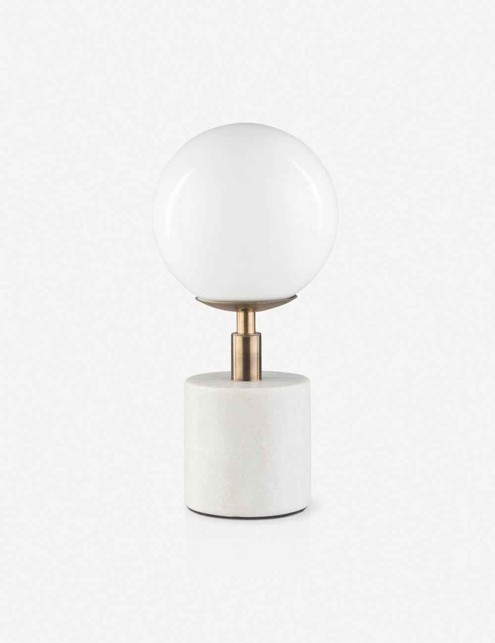Elysian Mini Table Lamp | Marble Base, White Glass Shade