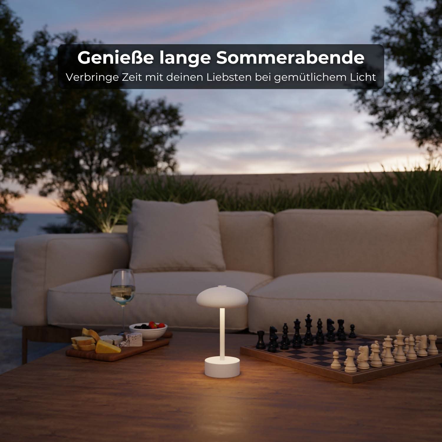 Bela Battery Table Lamp | Dimmable LED, IP54 Outdoor Use