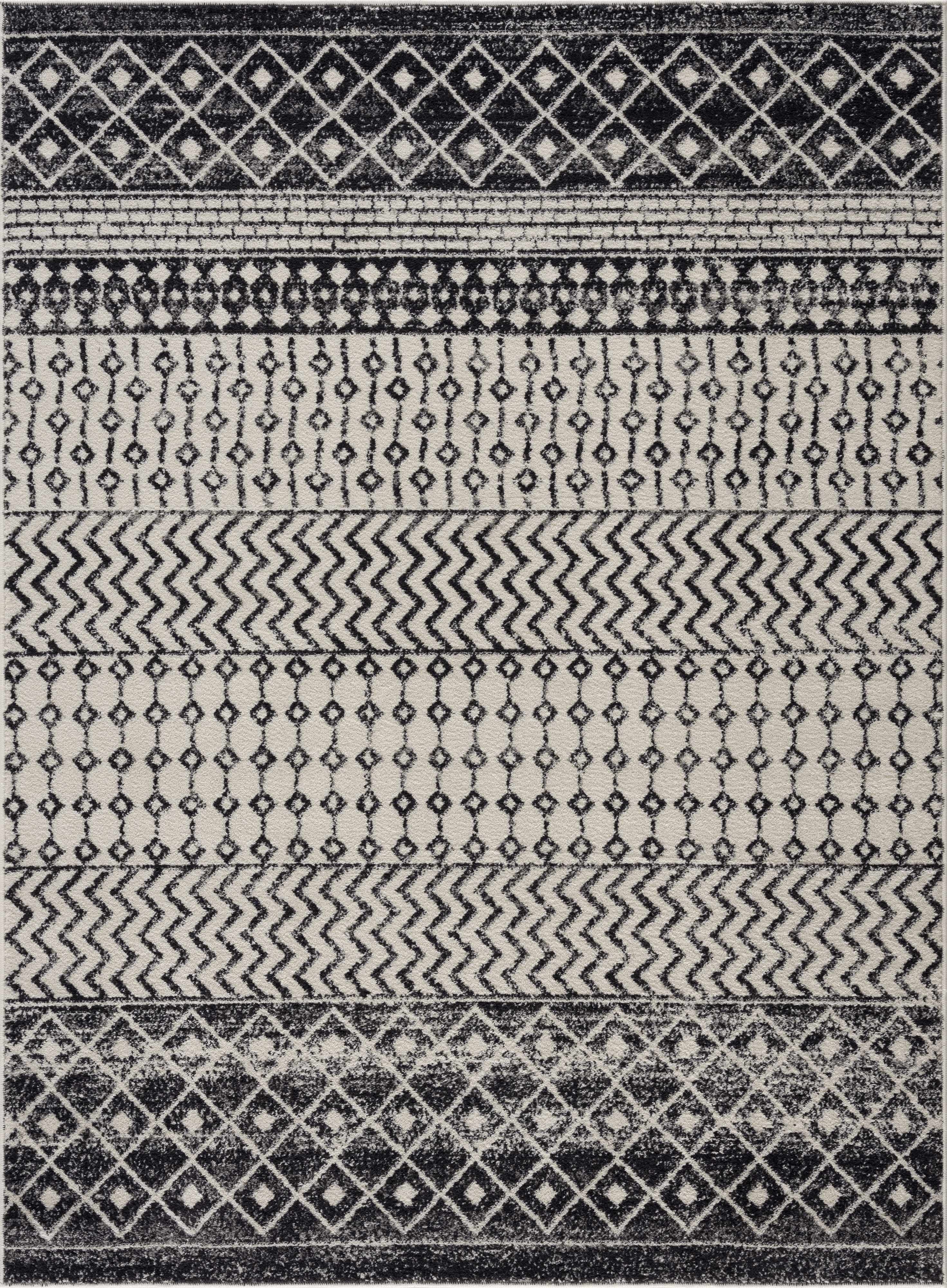Belo Constantin Area Rug  Machine Woven, Black & White Design