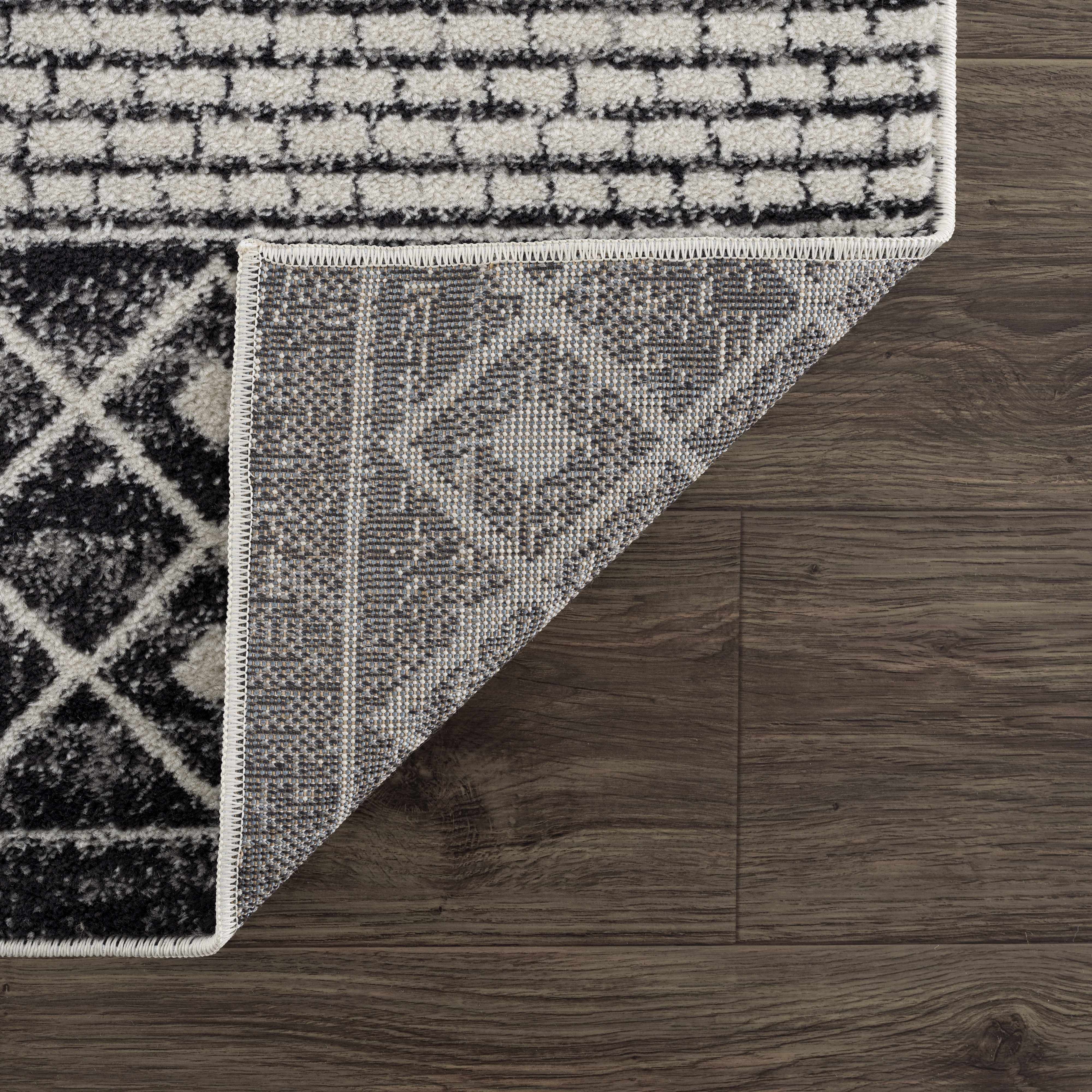 Belo Constantin Area Rug  Machine Woven, Black & White Design