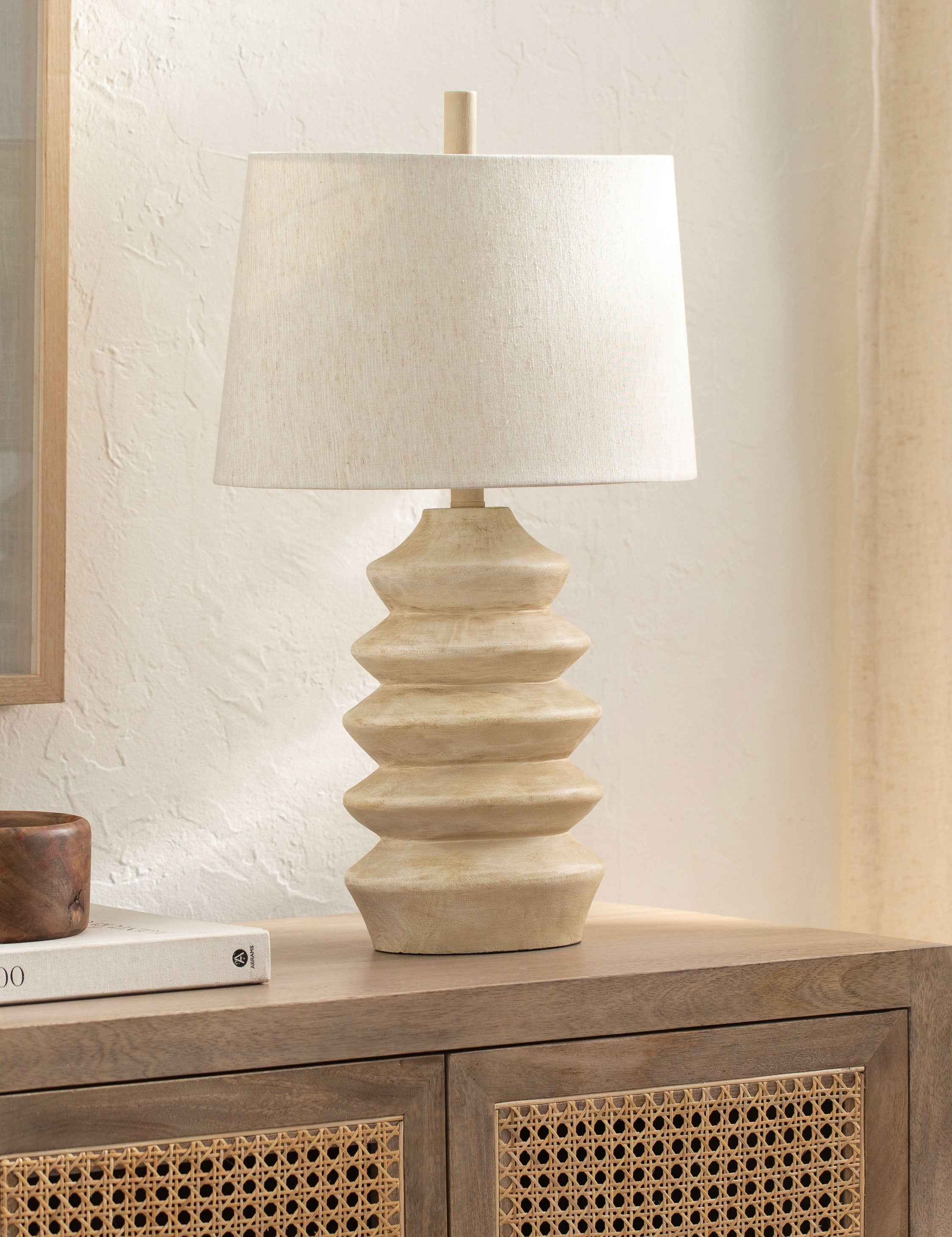 Zara Table Lamp | Ridged Silhouette, Rustic Finish