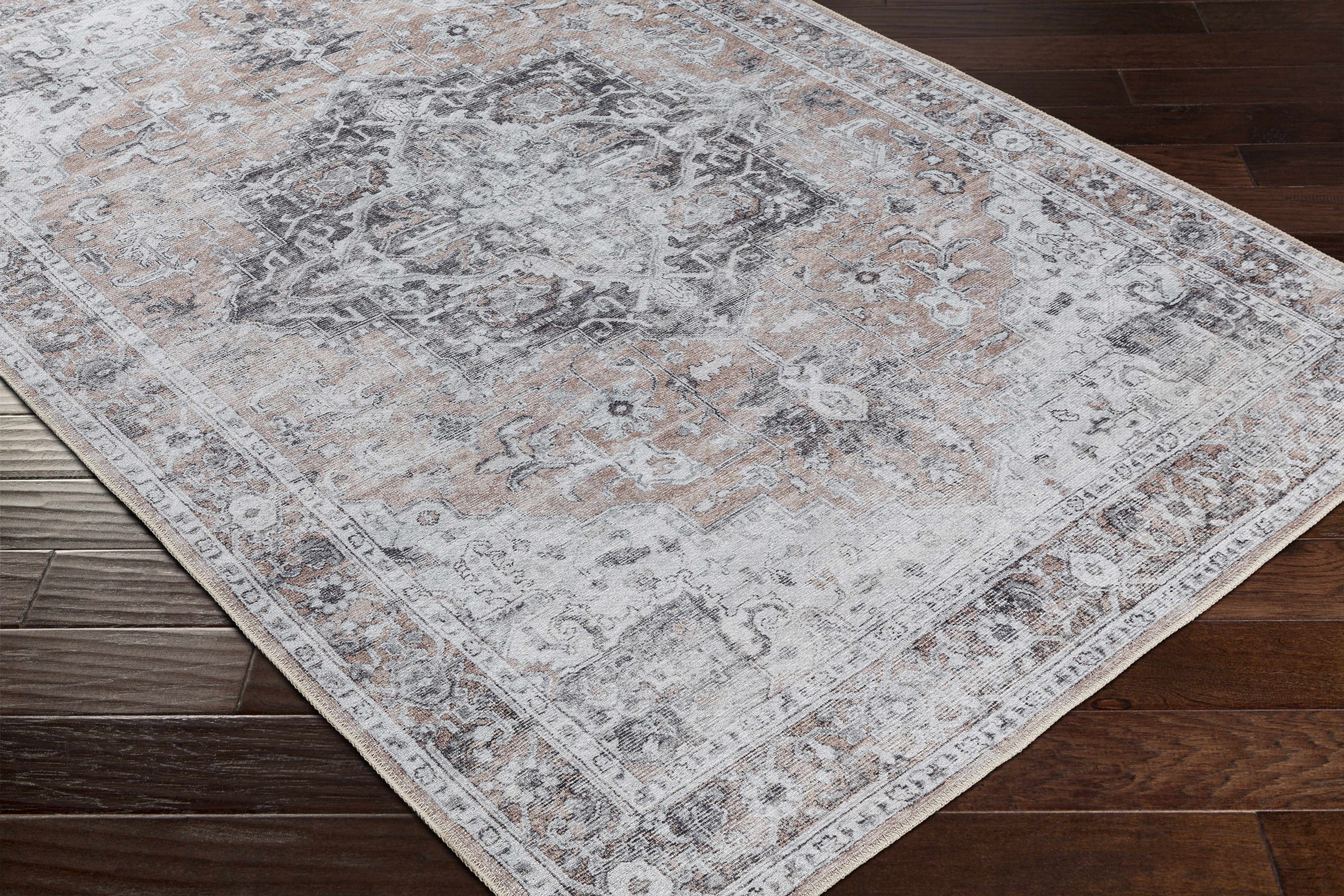 Fino Washable Rug  Machine Woven Chenille-Polyester, Low Pile
