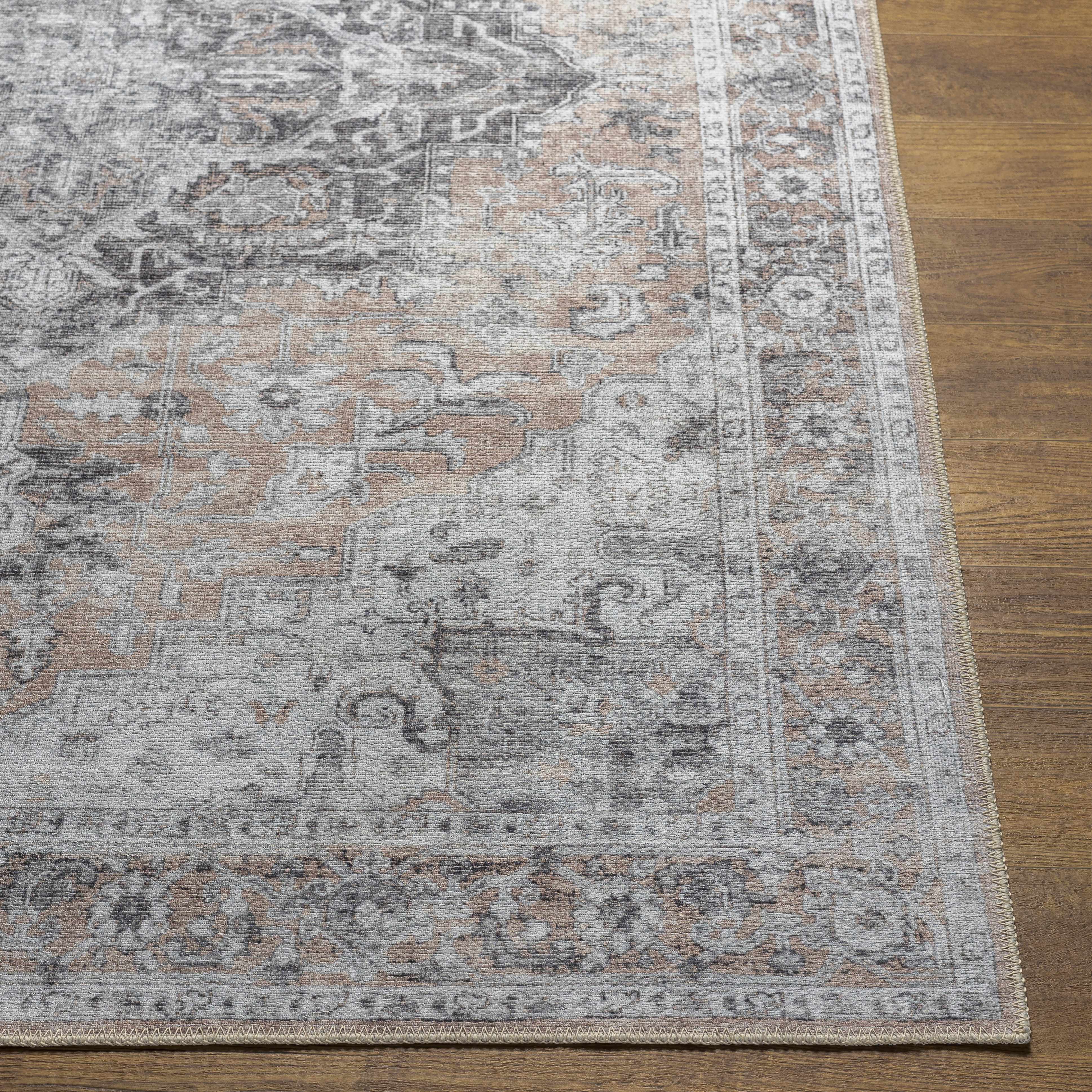 Fino Washable Rug  Machine Woven Chenille-Polyester, Low Pile