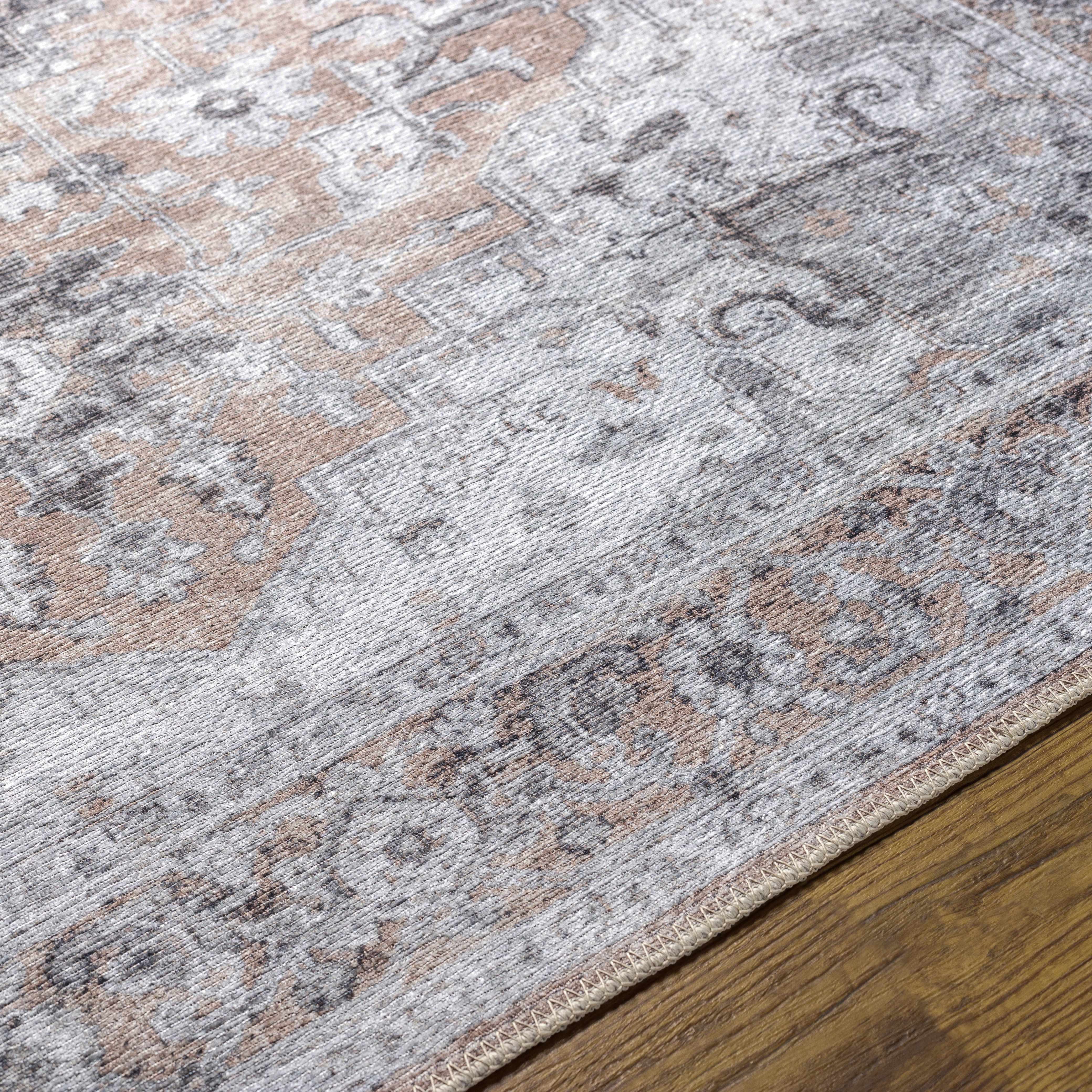 Fino Washable Rug  Machine Woven Chenille-Polyester, Low Pile