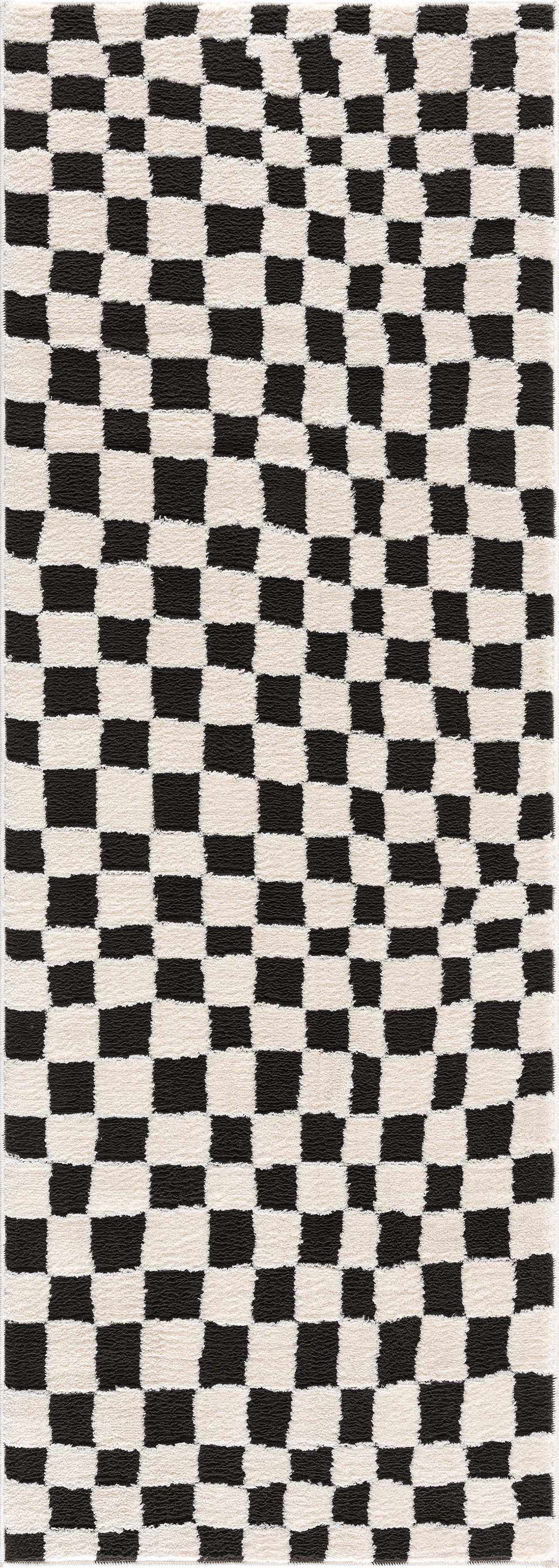 Bello Checkered Plush Rug  Machine Woven  High Pile